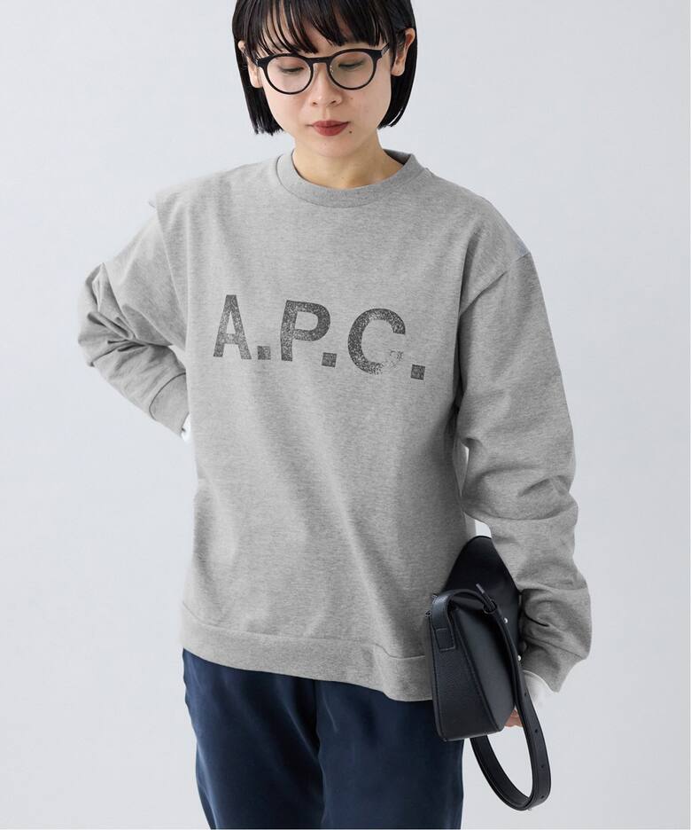 A.P.C./アーペーセー 別注 ロゴプリント 裏毛ロングスリーブシャツ（T  