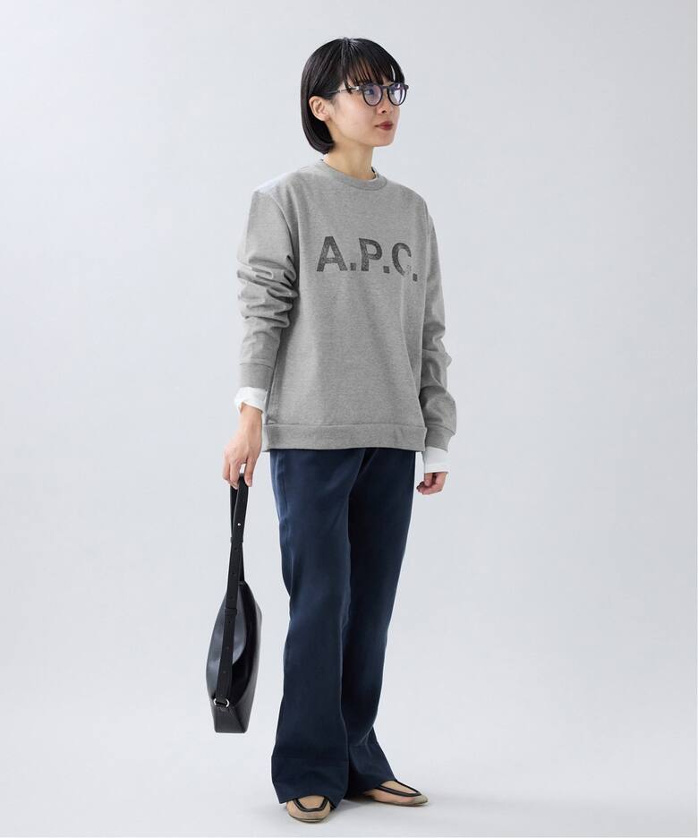 A.P.C./アーペーセー 別注 ロゴプリント 裏毛ロングスリーブシャツ（T 