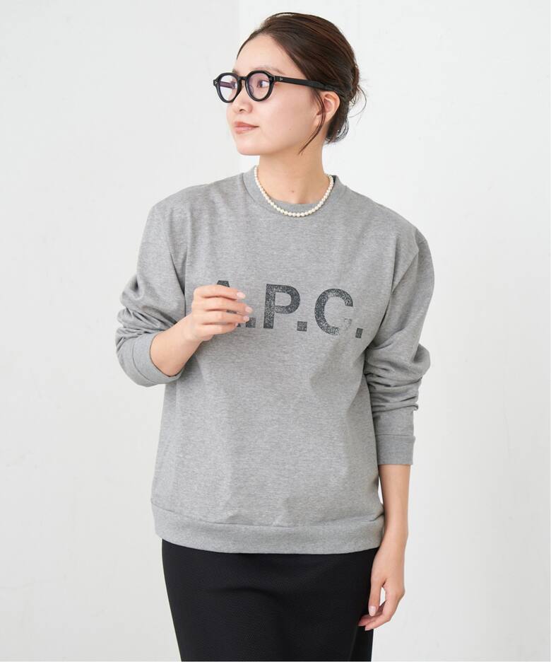 A.P.C./アーペーセー 別注 ロゴプリント 裏毛ロングスリーブシャツ（T 