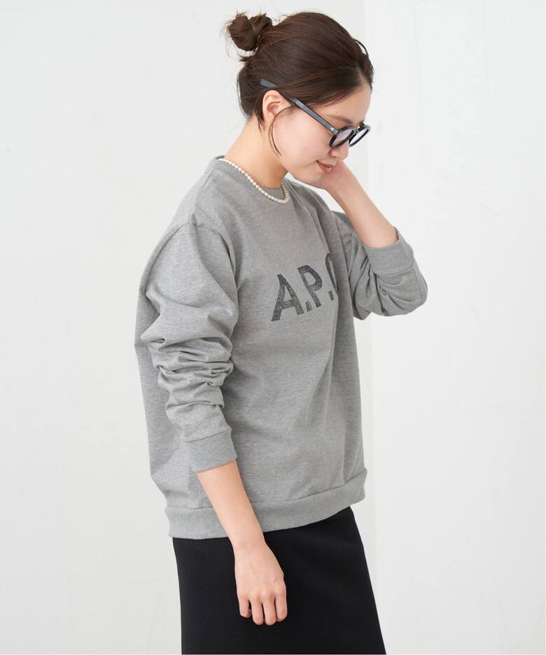 A.P.C./アーペーセー 別注 ロゴプリント 裏毛ロングスリーブシャツ（T  