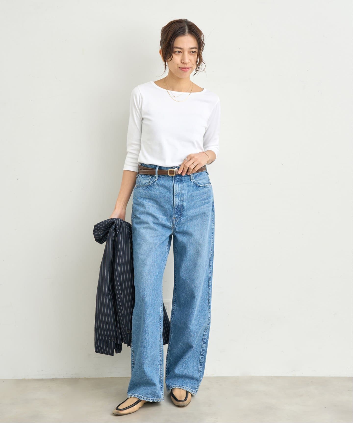 ATON/エイトン 別注 SUVIN FRAISE ボートネック Tシャツ（Tシャツ