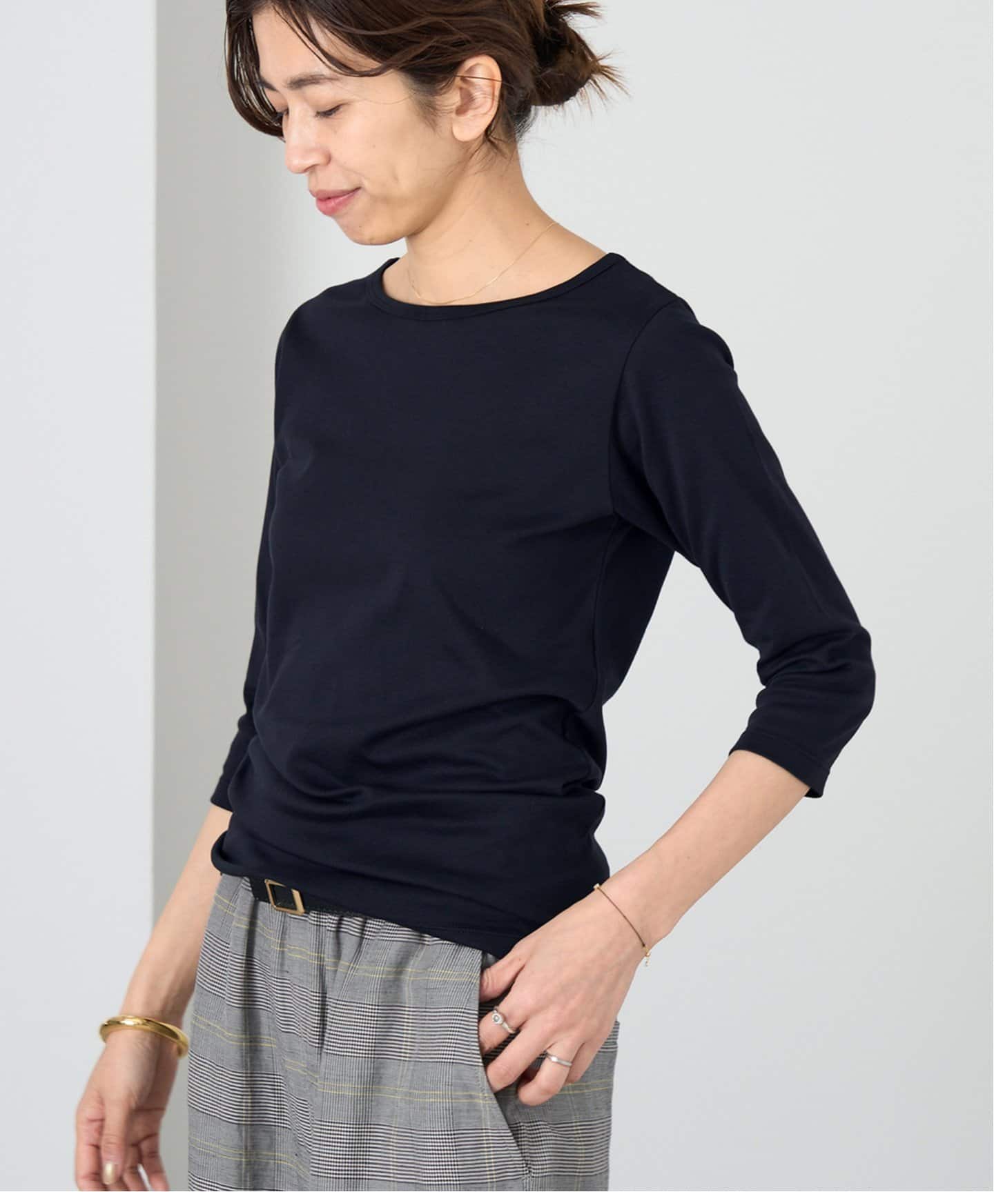 ATON/エイトン 別注 SUVIN FRAISE ボートネック Tシャツ（T