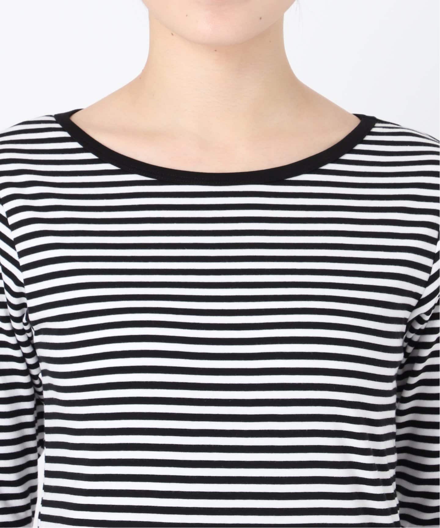 ATON/エイトン 別注 SUVIN FRAISE ボートネック ボーダーTシャツ（T