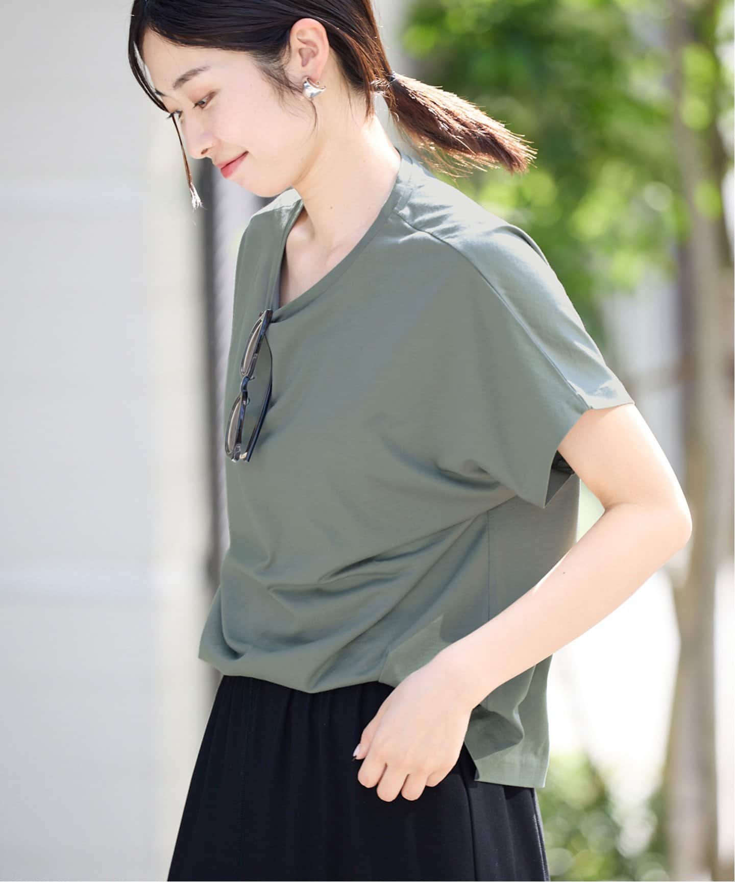IENA ATON/SUVIN 60/2 CAP SLEEVE TEE Tシャツ ATON/エイトン SUVIN 60/2 CAP SLEEVE TEE Tシャツ（Tシャツ