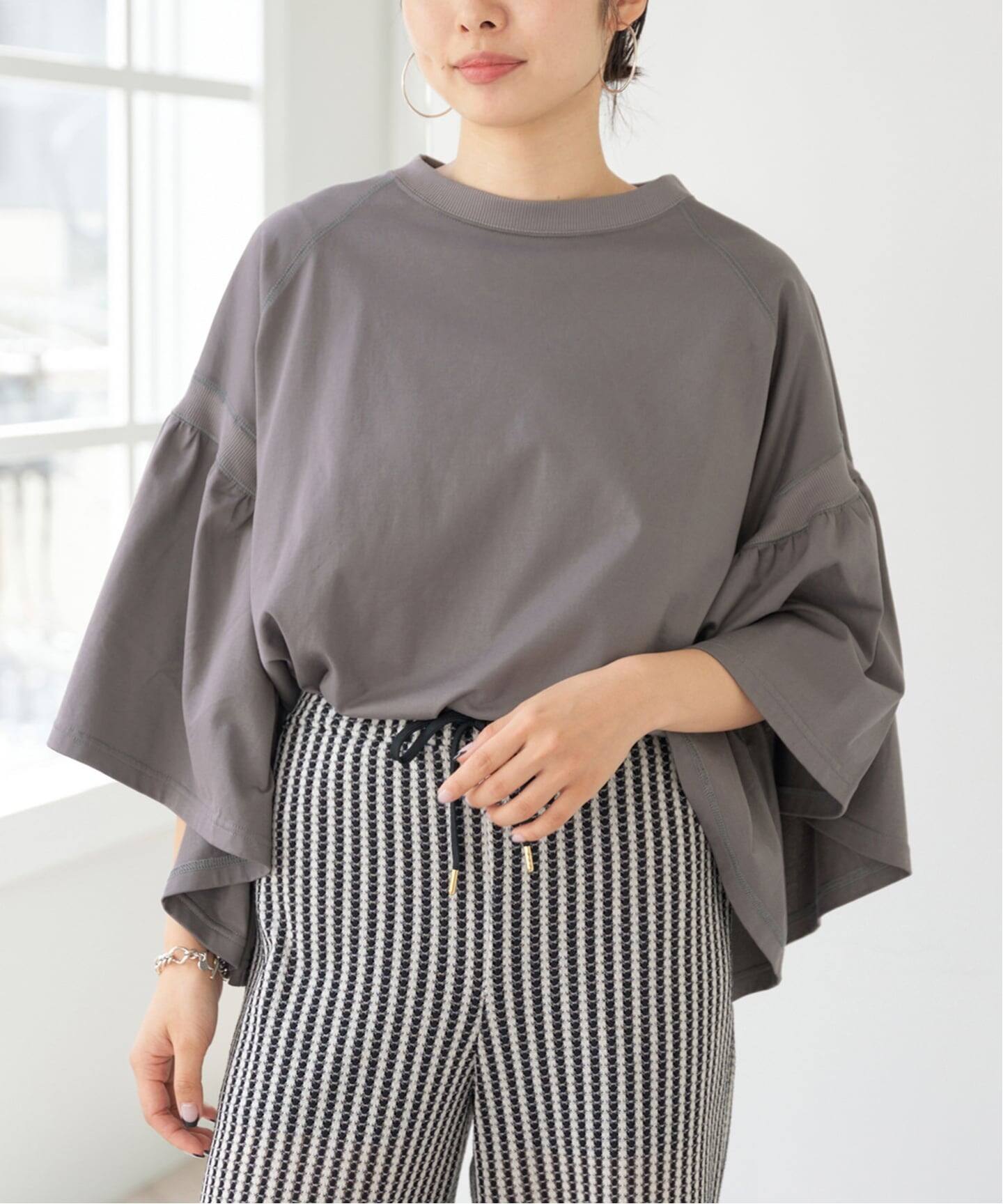 COGTHEBIGSMOKE/コグザビッグスモーク LAURA GATHERED SLV TOP（T