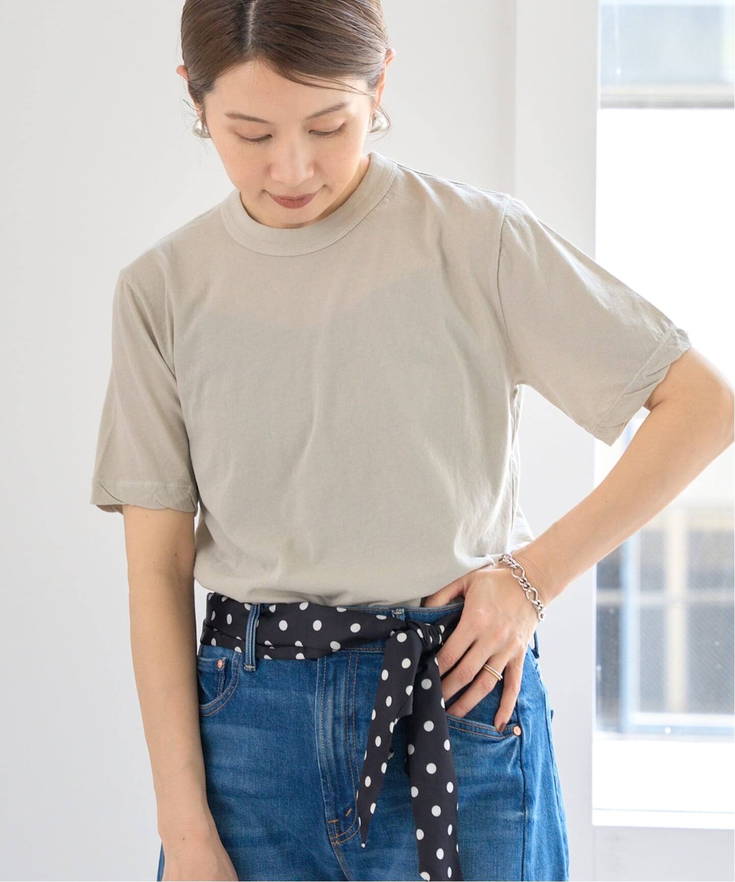 IENA ATONカットソー♢ 追加》ATON/エイトン 別注 FRESCA SINGLE JERSEY Tシャツ（T