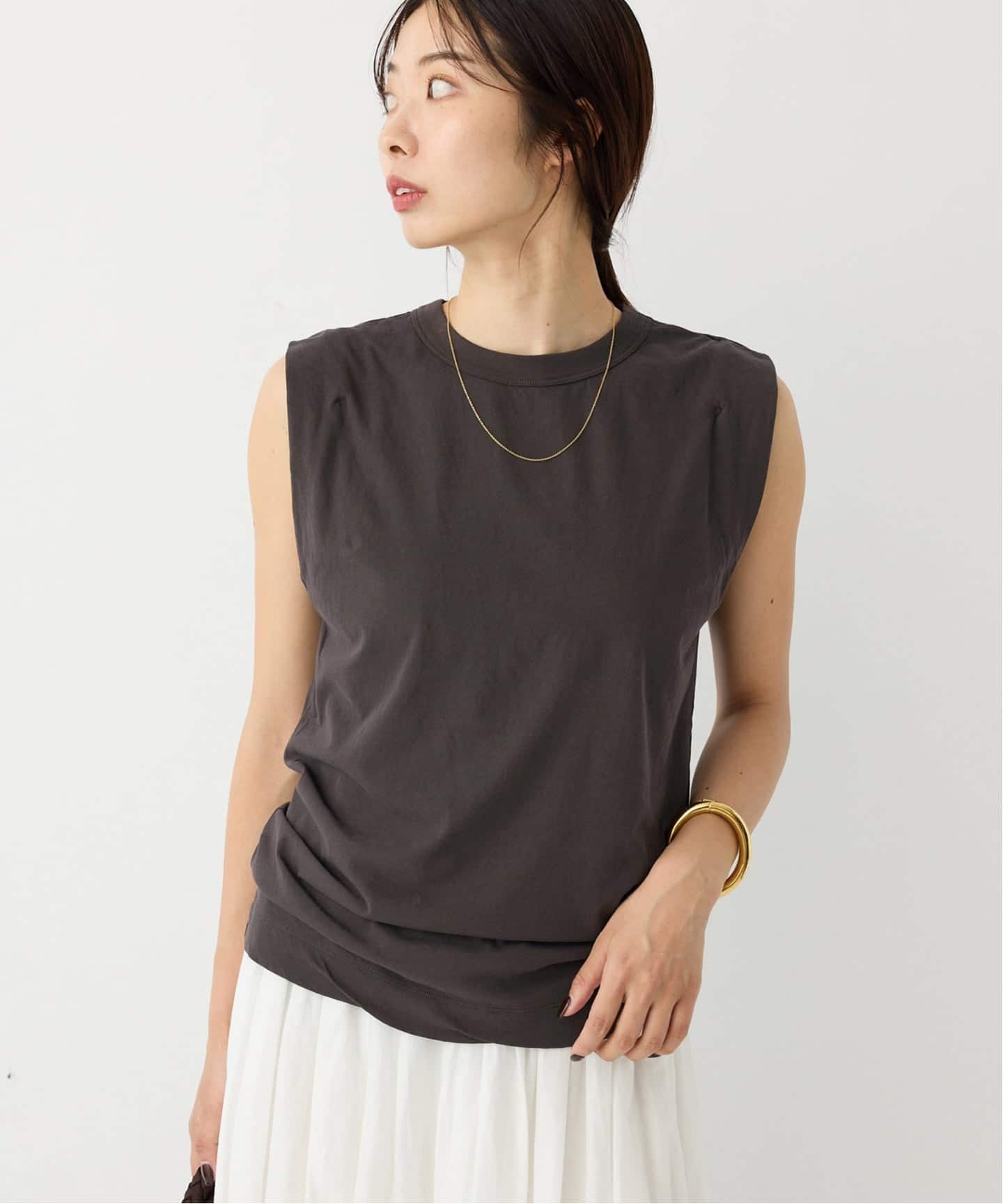 追加》ATON/エイトン FRESCA SINGLE JERSEY ノースリーブ（Tシャツ