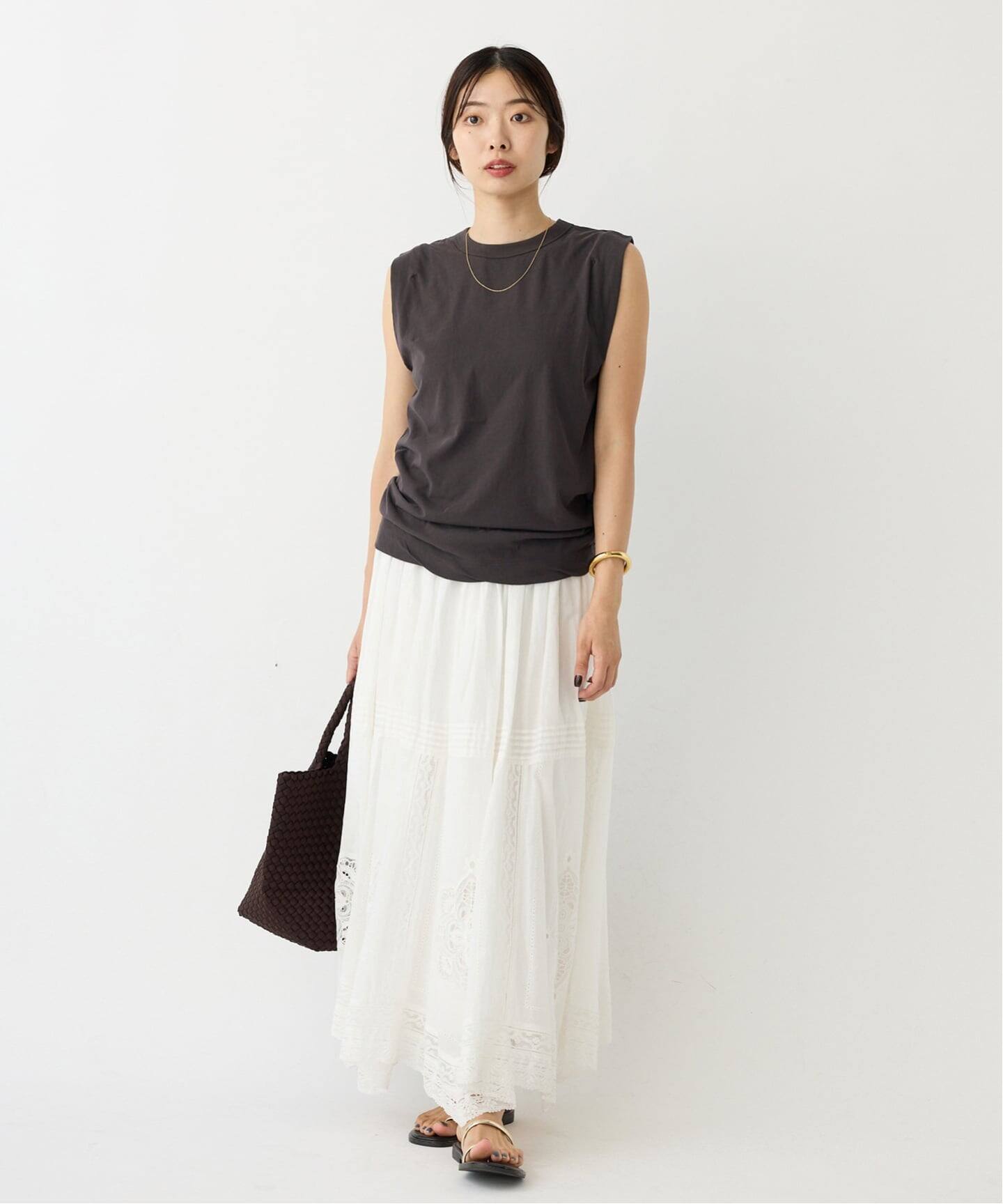 追加》ATON/エイトン FRESCA SINGLE JERSEY ノースリーブ（Tシャツ 
