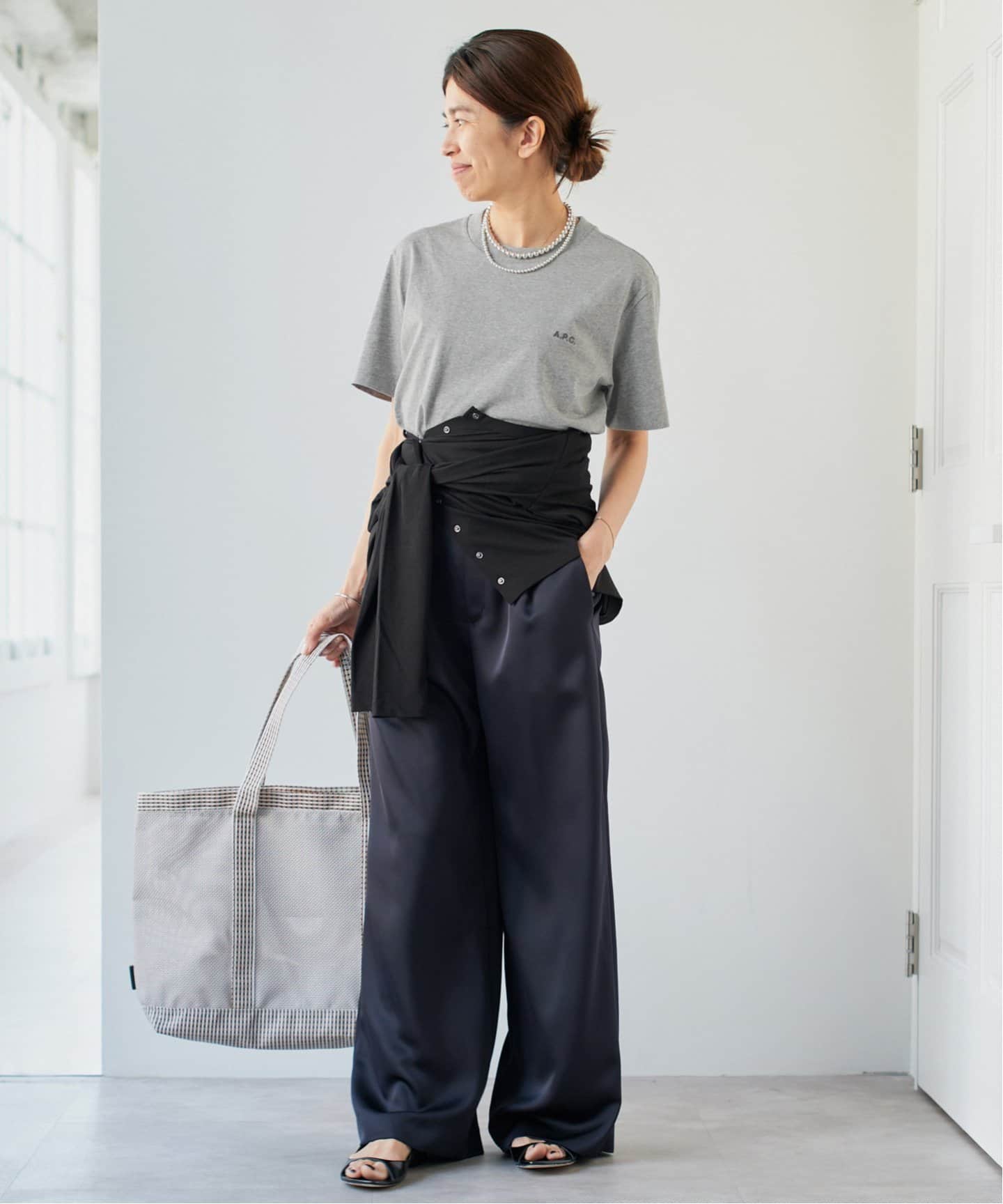 IENA A.P.C.　アー・ペー・セー　別注カットソー A.P.C./アーペーセー 別注 ボーダーリンガーTシャツ（Tシャツ