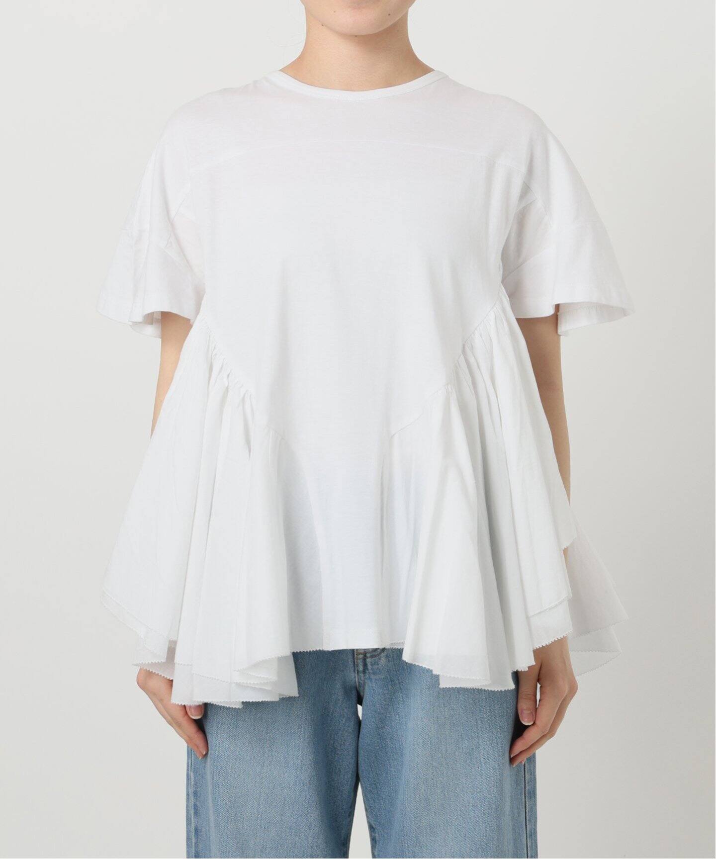 AAYUSHI/アユーシ ロングティアードフリルテールトップス（Tシャツ