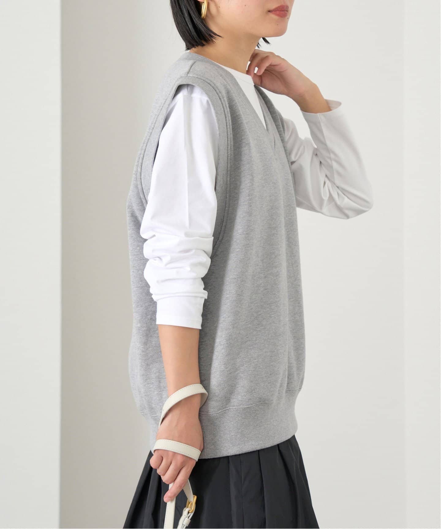 LOOPWHEELER for LOWERCASE 別注 ライトツリウラケ Vネックベスト