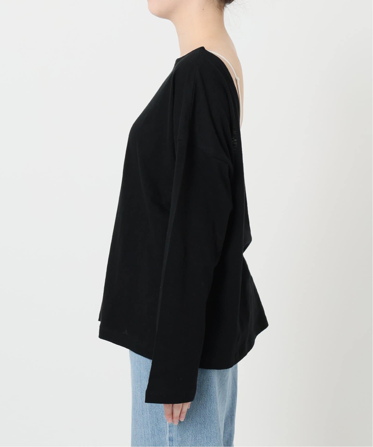 ONIT/オニット ROUGH COTTON BACK OPEN ボートネックロンT（T