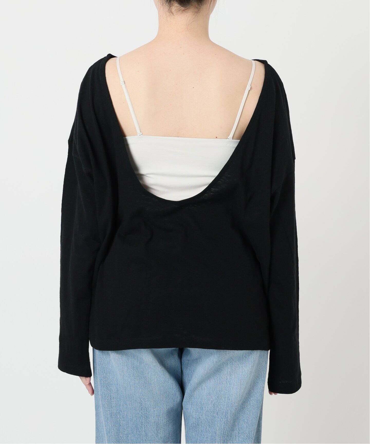 ONIT/オニット ROUGH COTTON BACK OPEN ボートネックロンT（Tシャツ 