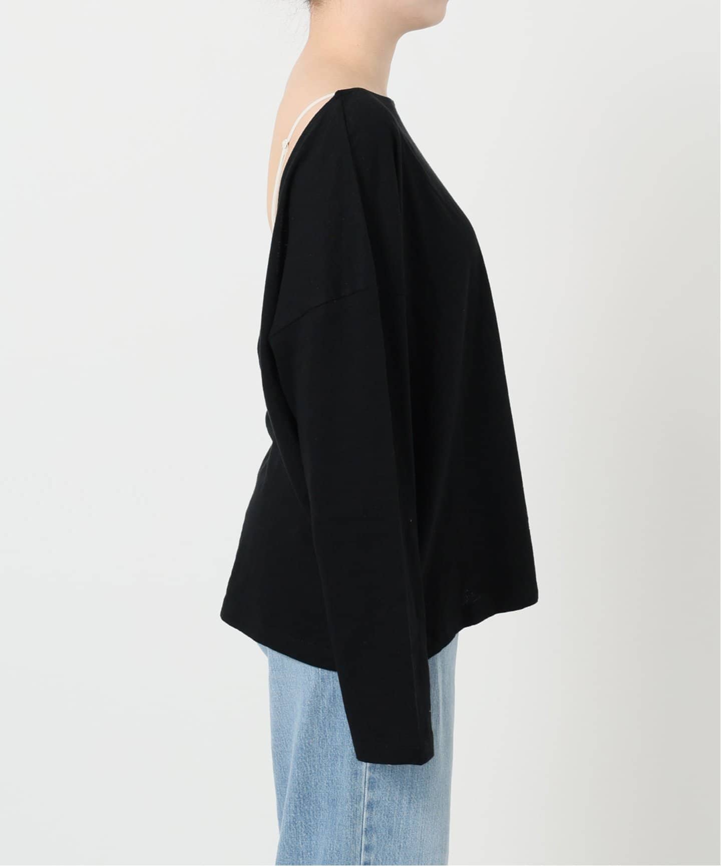 ONIT/オニット ROUGH COTTON BACK OPEN ボートネックロンT（T