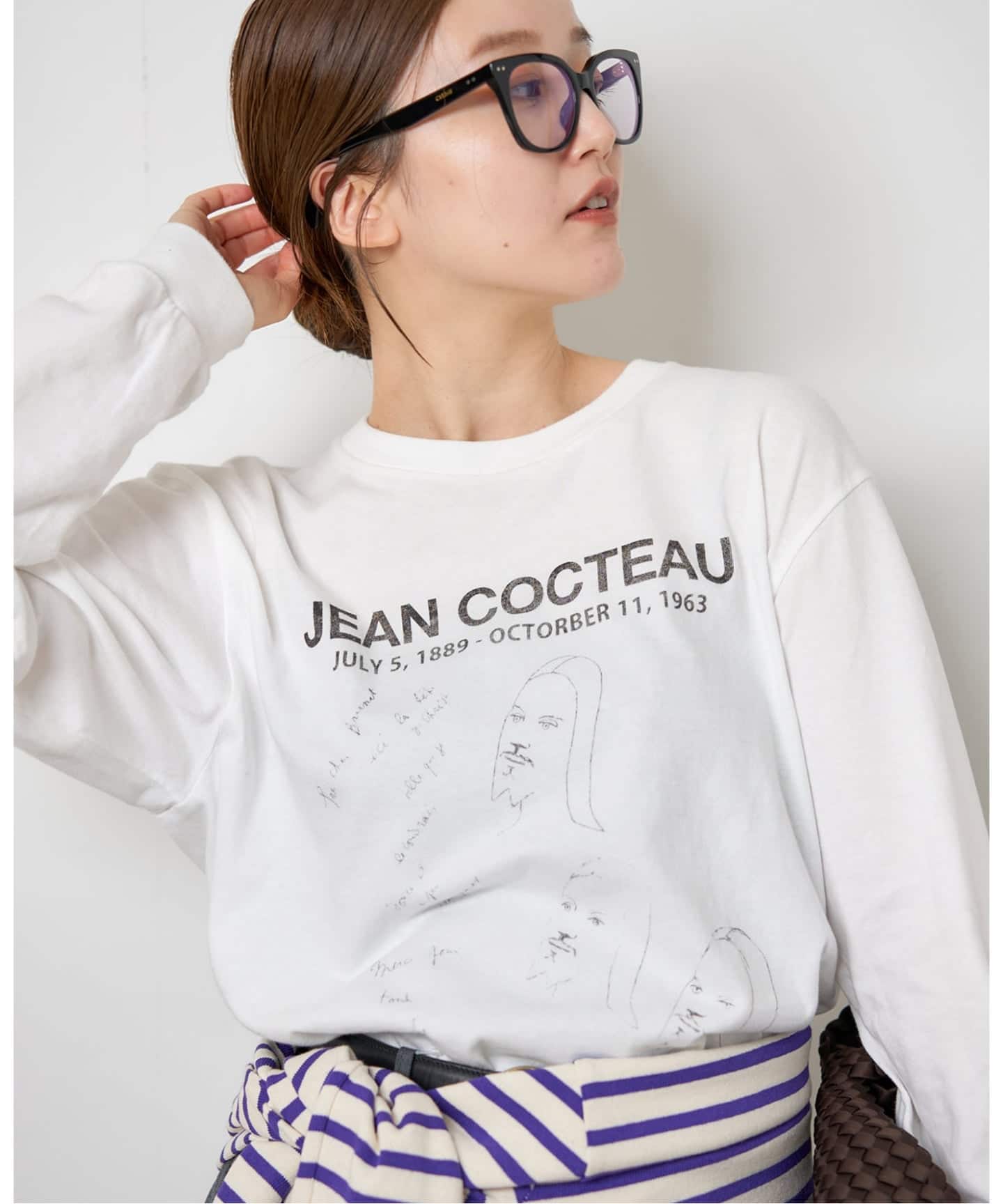 イエナ Tシャツ/カットソー イエナ IENA THE CULTURE CODE × Jean Cocteau 別注 CAT Tシャツ