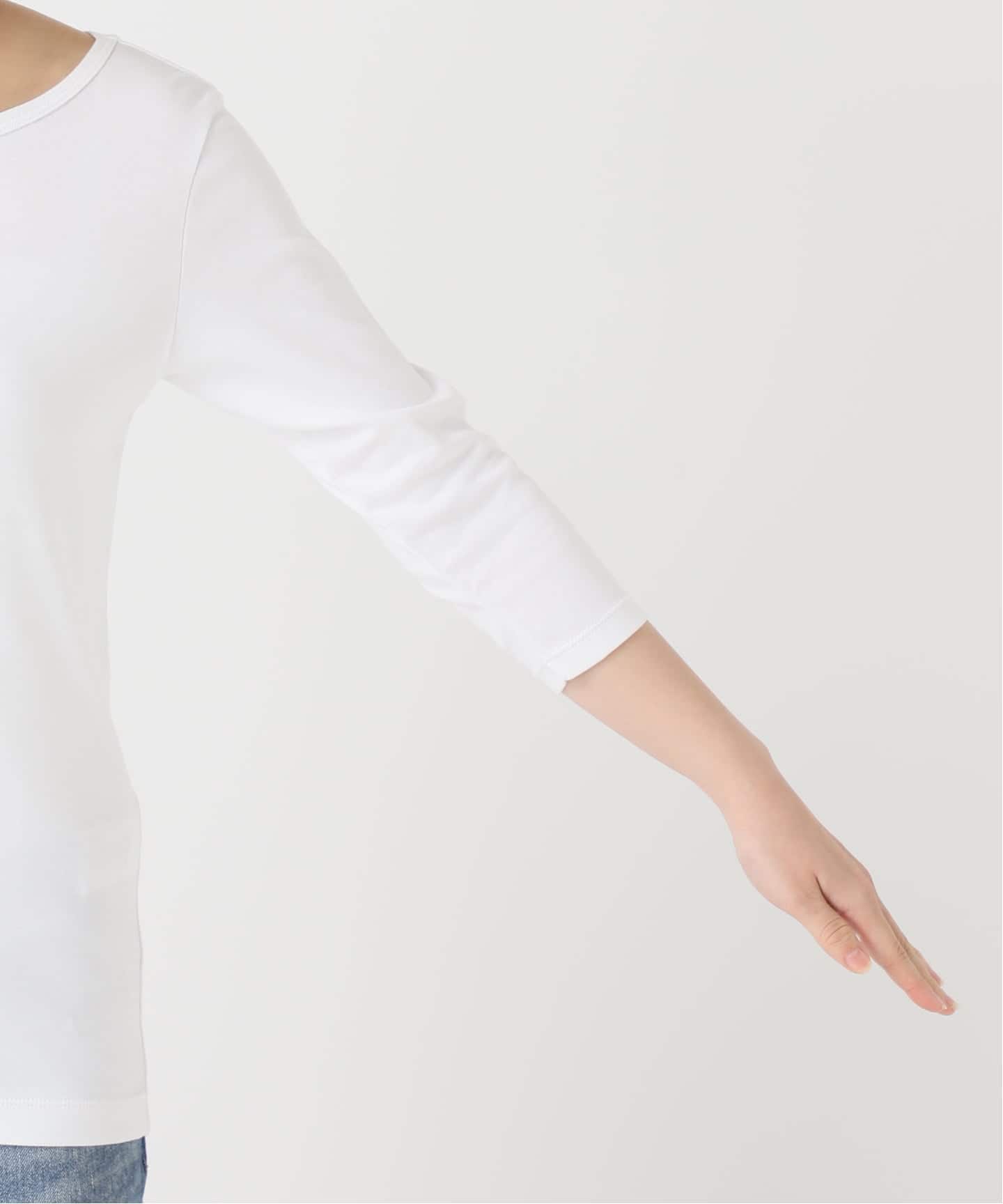 追加》ATON/エイトン 別注 SUVIN FRAISE ボートネック Tシャツ