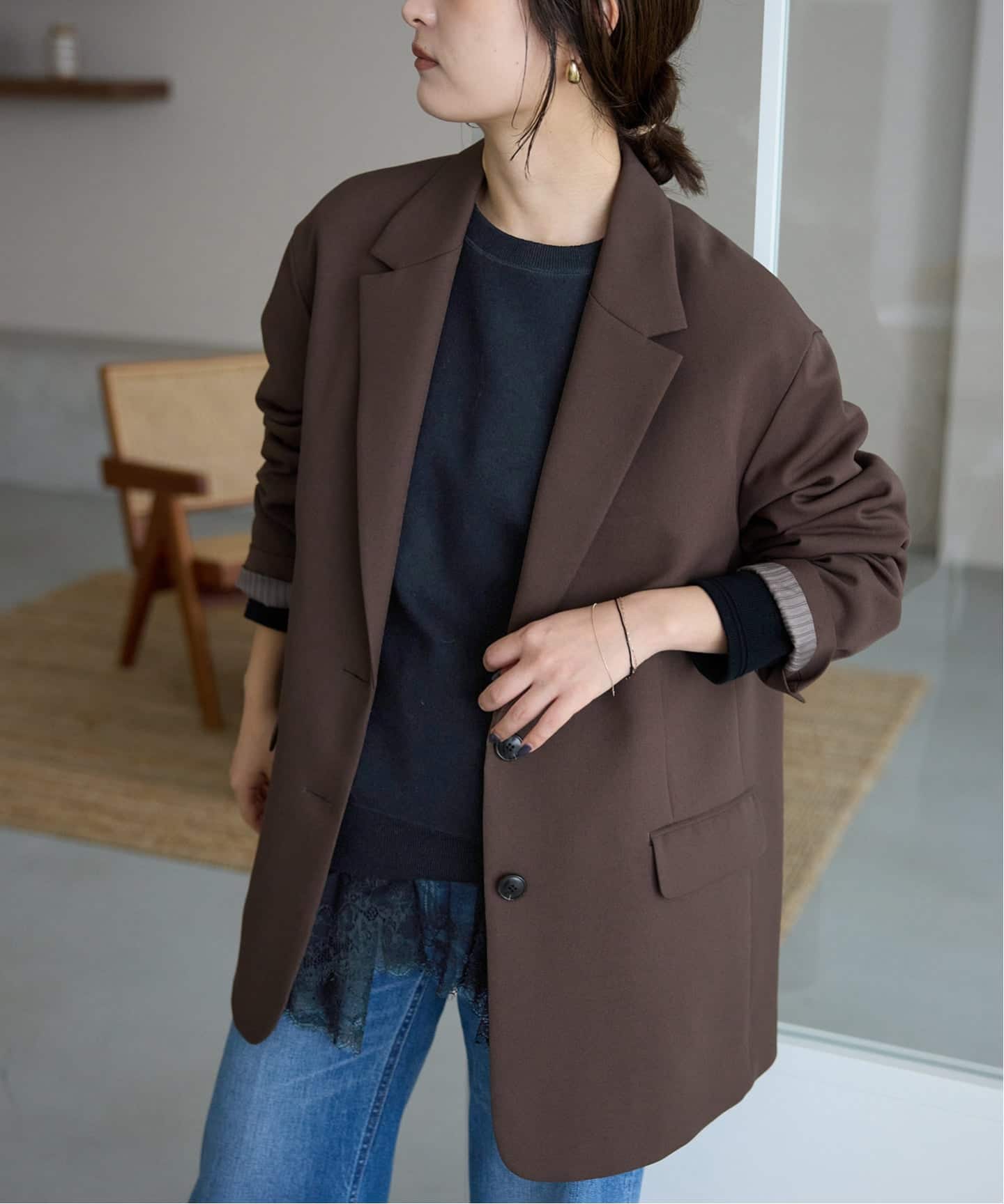 レースコンビカットソー（Tシャツ／カットソー）｜SLOBE IENA