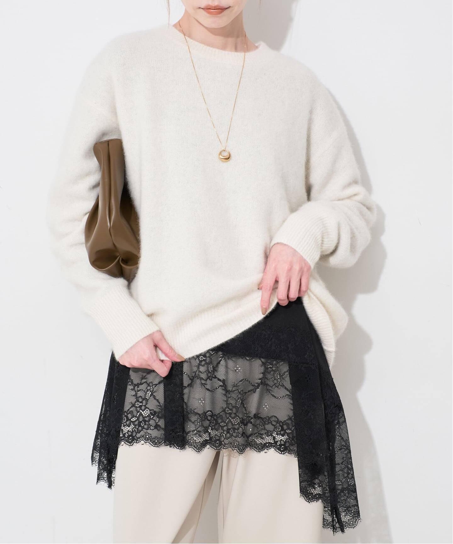 レースコンビカットソー（Tシャツ／カットソー）｜SLOBE IENA