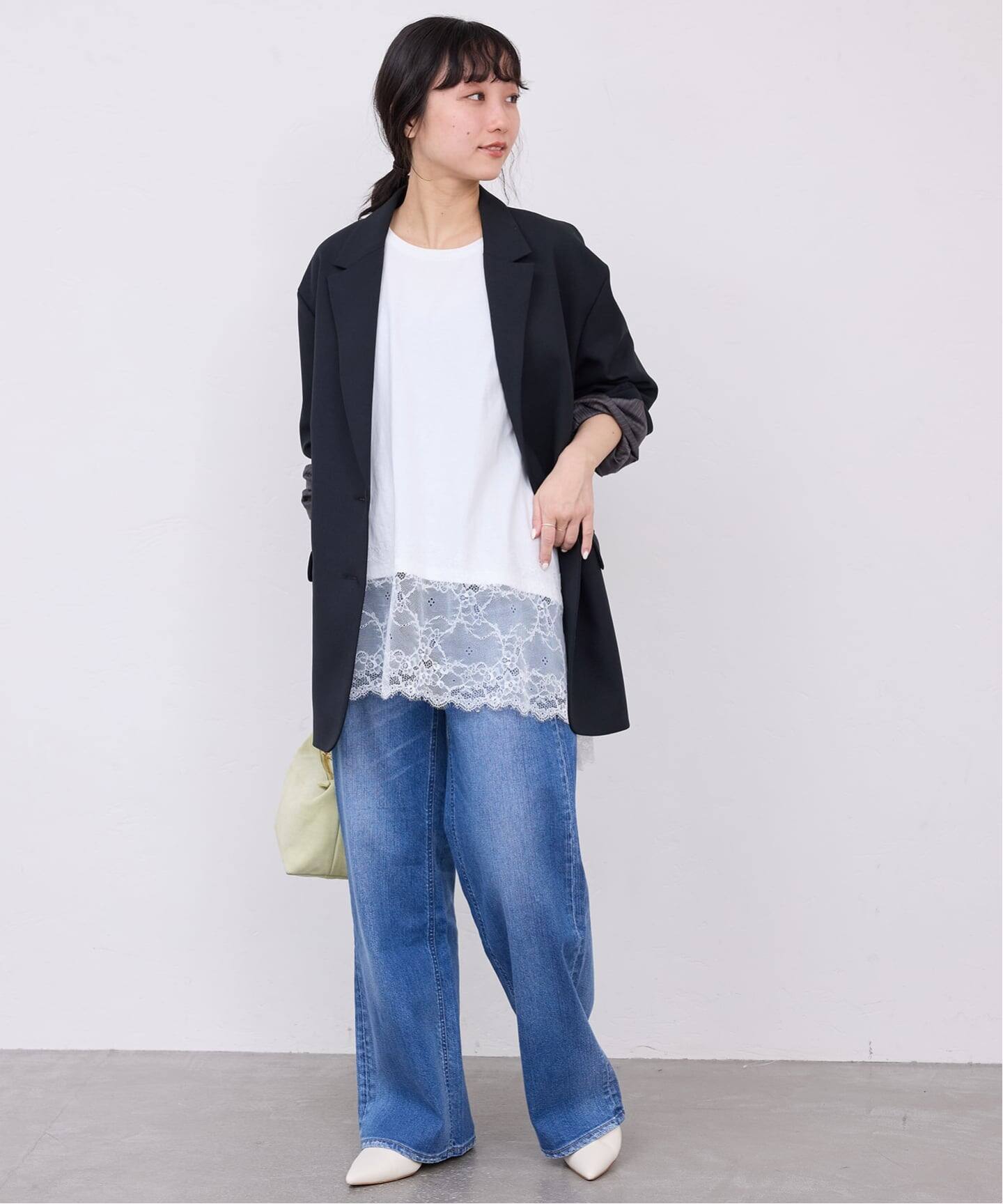 レースコンビカットソー（Tシャツ／カットソー）｜SLOBE IENA