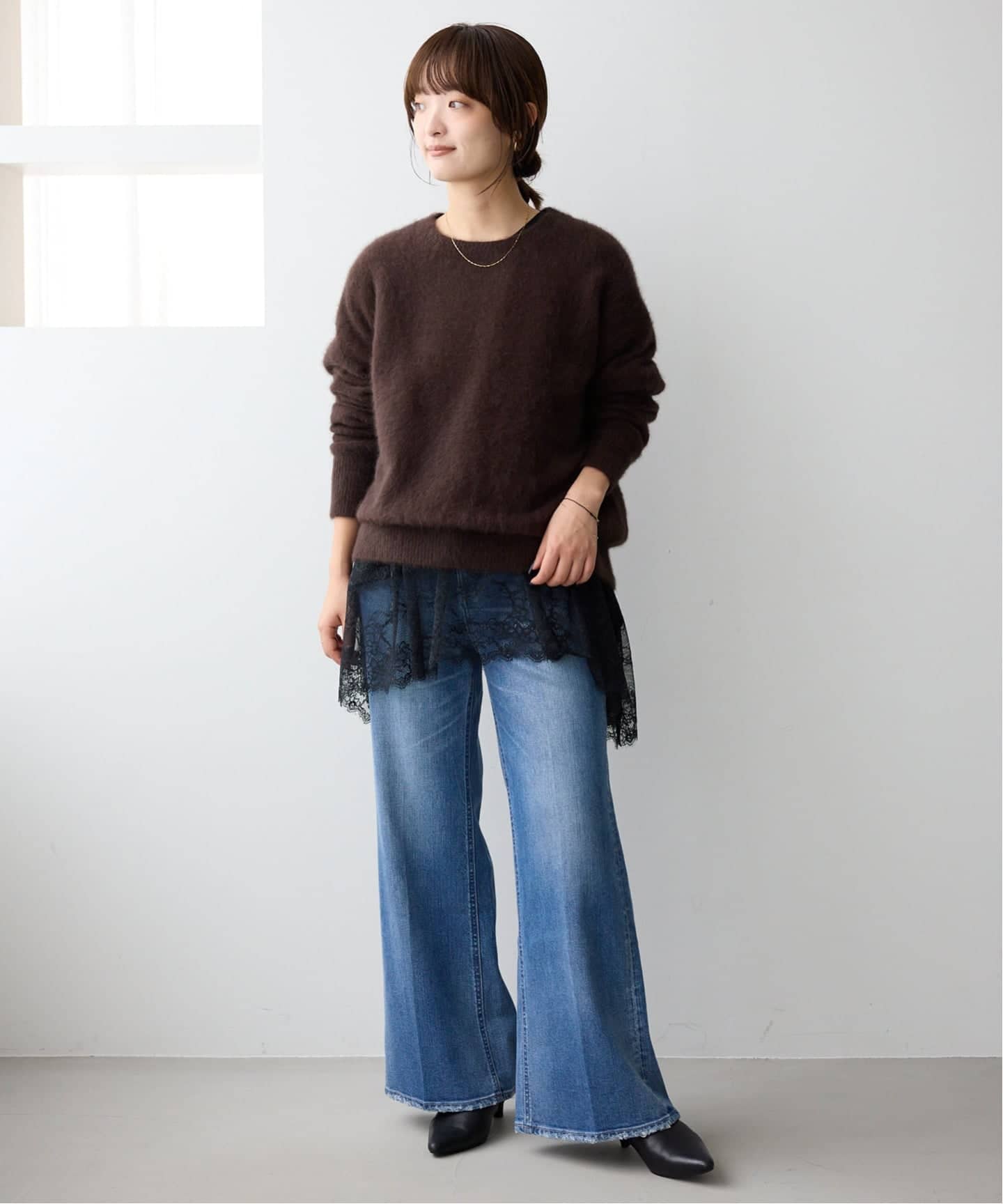 追加2》レースコンビカットソー（Tシャツ／カットソー）｜SLOBE IENA