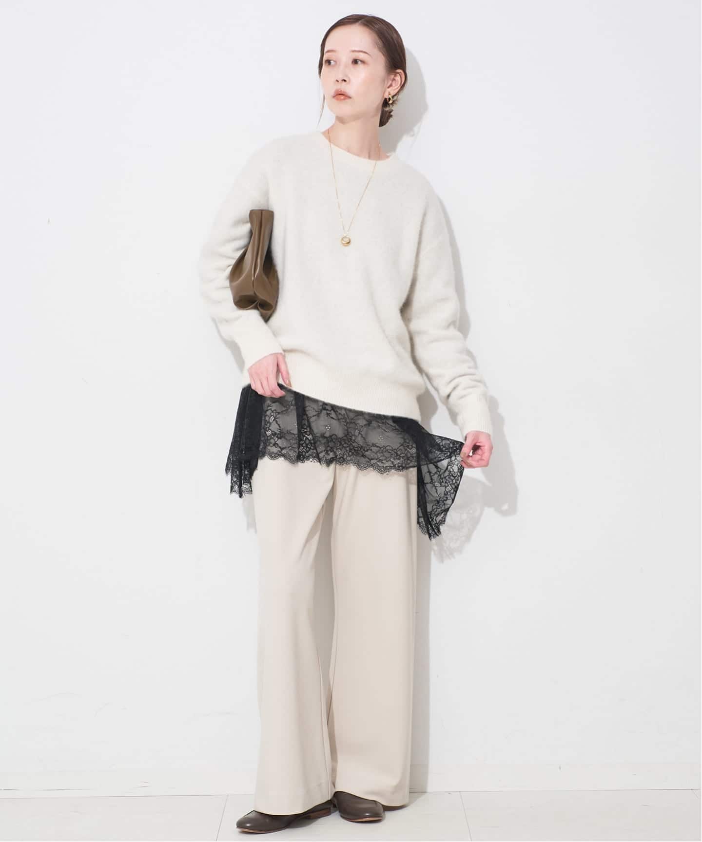 ぴこ 完売 レースコンビカットソー スローブイエナ 追加2》レースコンビカットソー（Tシャツ／カットソー）｜SLOBE IENA