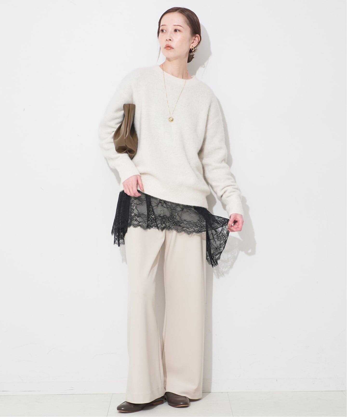 追加3予約》レースコンビカットソー（Tシャツ／カットソー）｜SLOBE