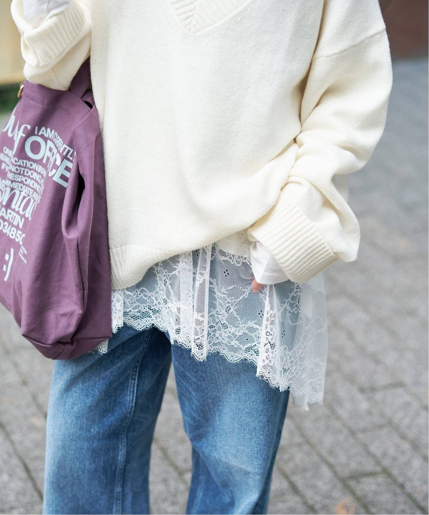追加4》レースコンビカットソー（Tシャツ／カットソー）｜SLOBE IENA 