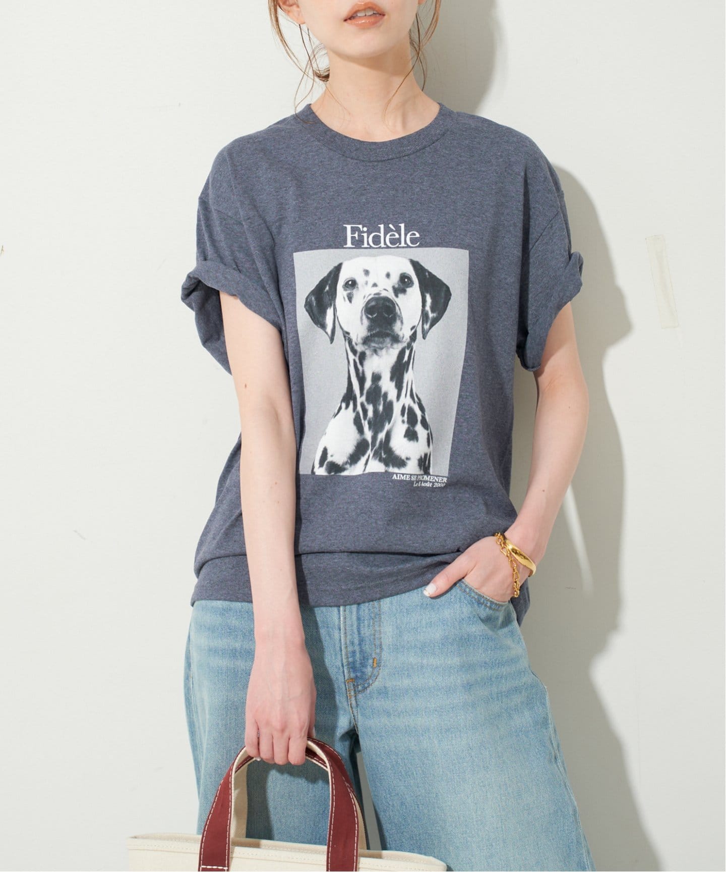 SLOBE IENAスローブイエナdog＆cat Photo Tシャツ ブラック DOG PHOTO TEE（Tシャツ／カットソー）｜SLOBE IENA（スローブ イエナ