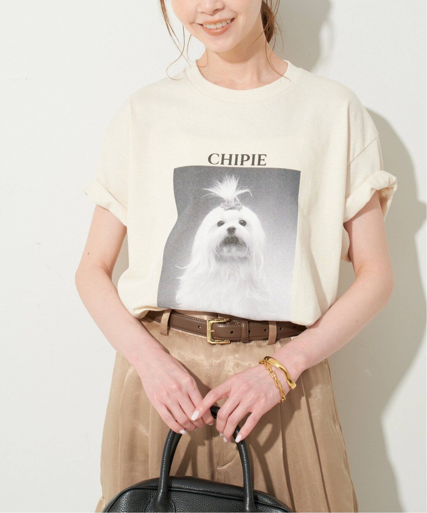 SLOBE IENAスローブイエナdog＆cat Photo Tシャツ ブラック SLOBE IENAスローブイエナdog＆cat Photo Tシャツ ブラック