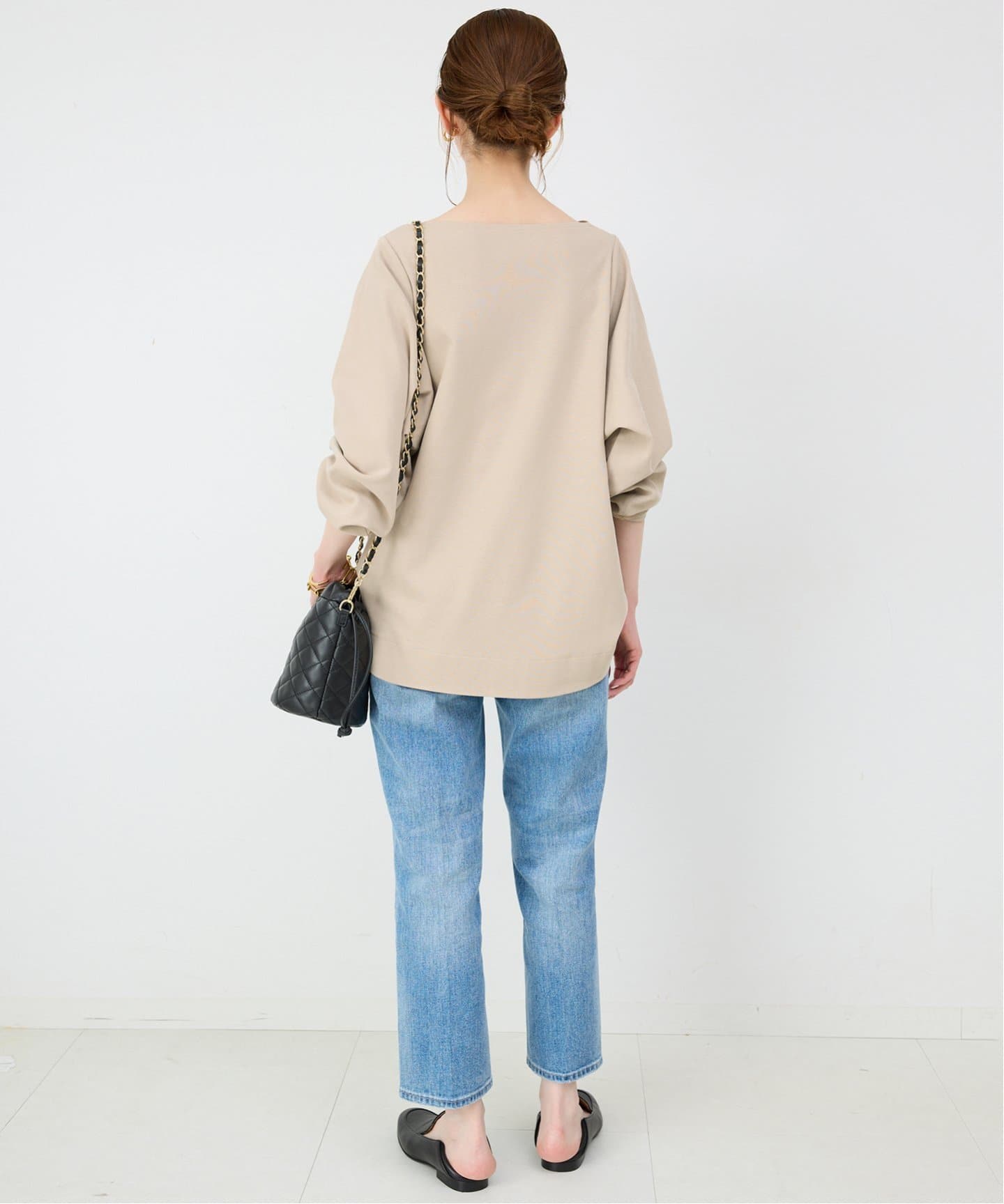 SLOBE IENA 40/-ポンチボートネックニュアンスプルオーバー SLOBE IENA（スローブイエナ）の「40/-ポンチボートネック