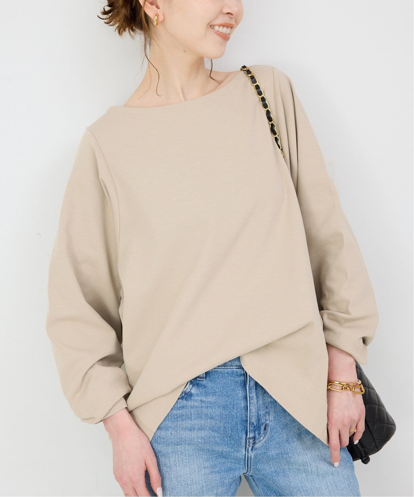 ドライポンチボートネックプルオーバー（Tシャツ／カットソー）｜SLOBE