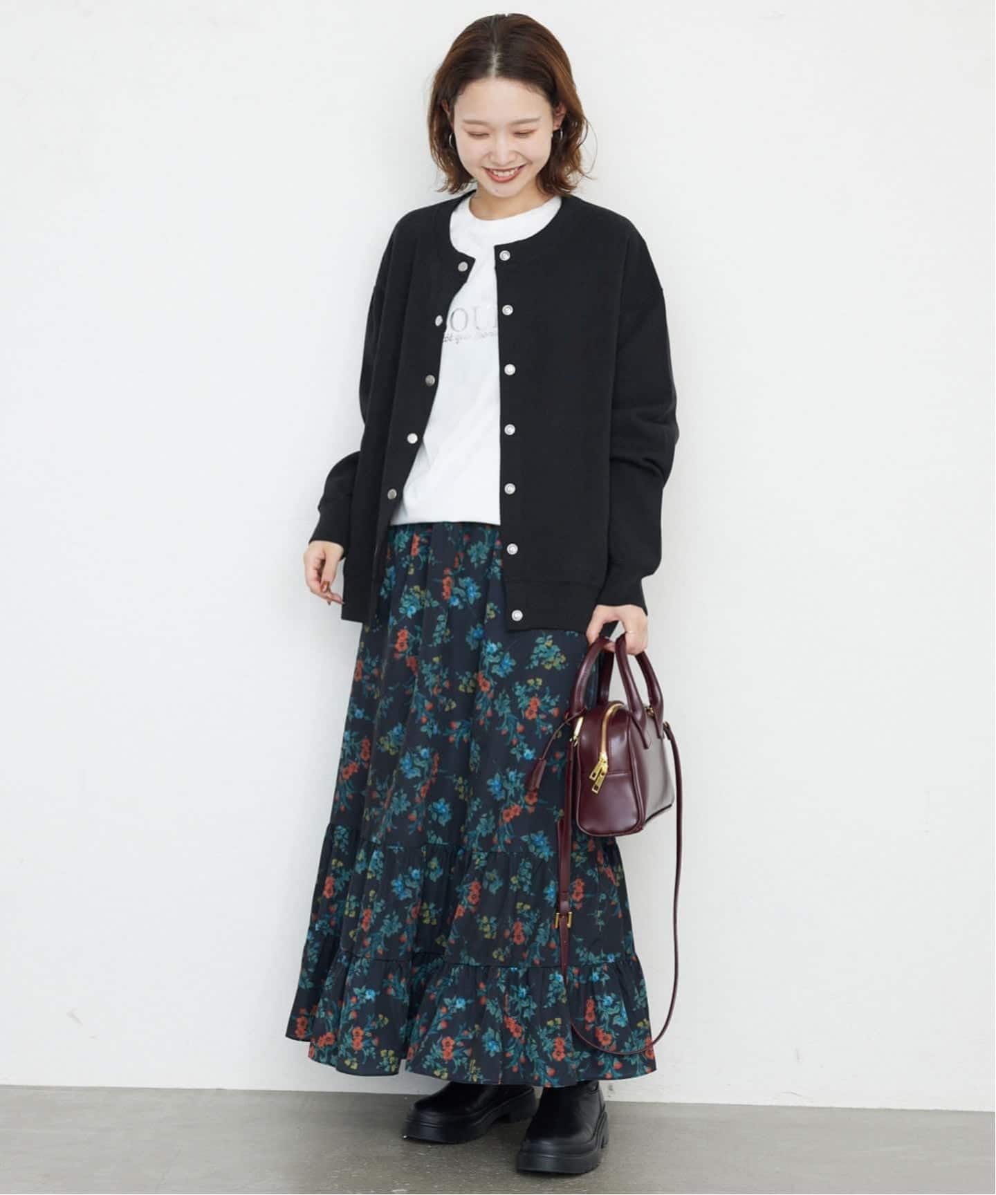 WEB限定/追加3》ダブルフェイスジャージースナップカーディガン