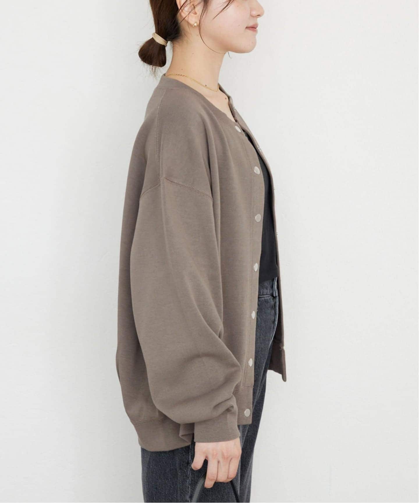 WEB限定/追加3》ダブルフェイスジャージースナップカーディガン