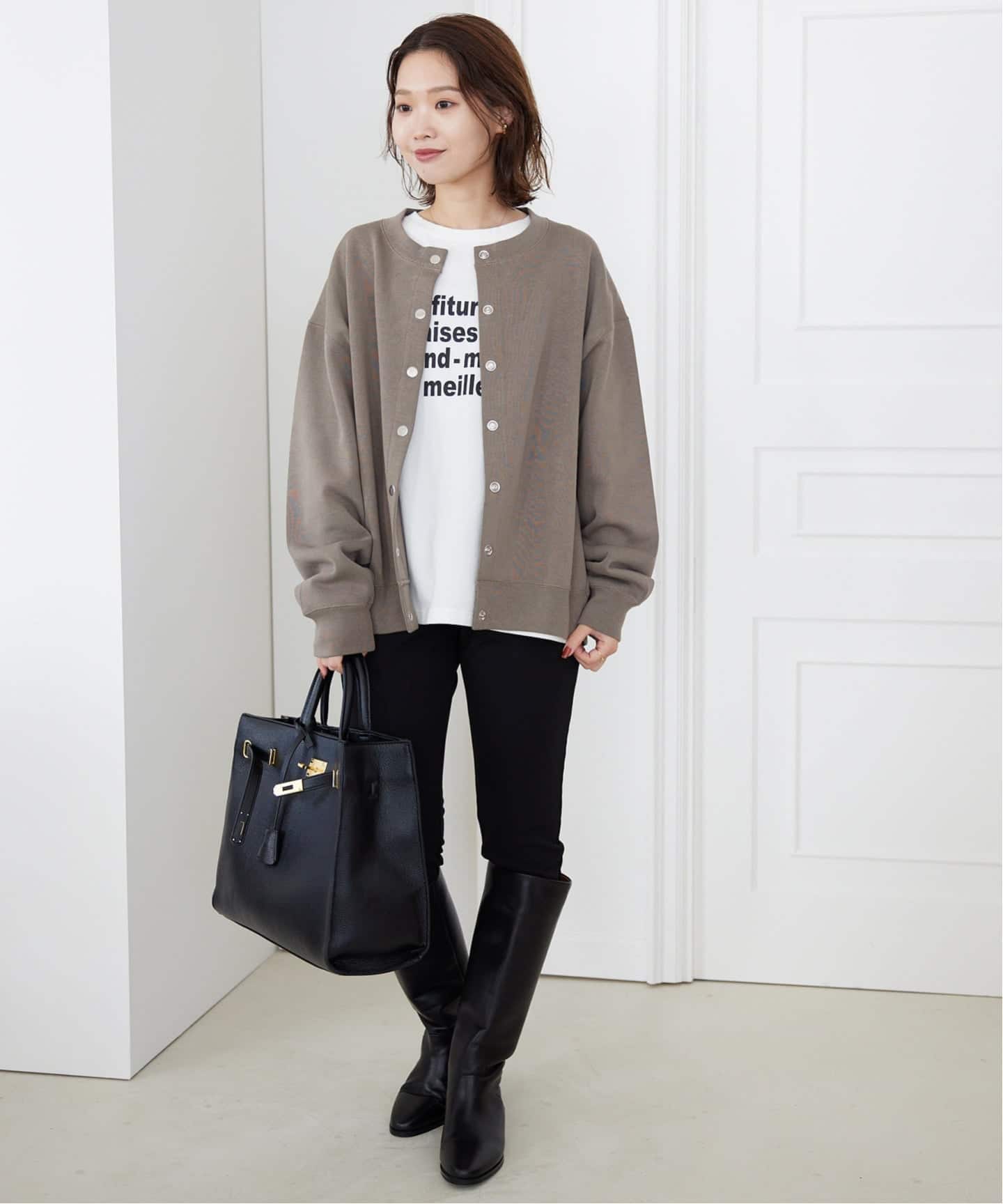 WEB限定/追加4》ダブルフェイスジャージースナップカーディガン