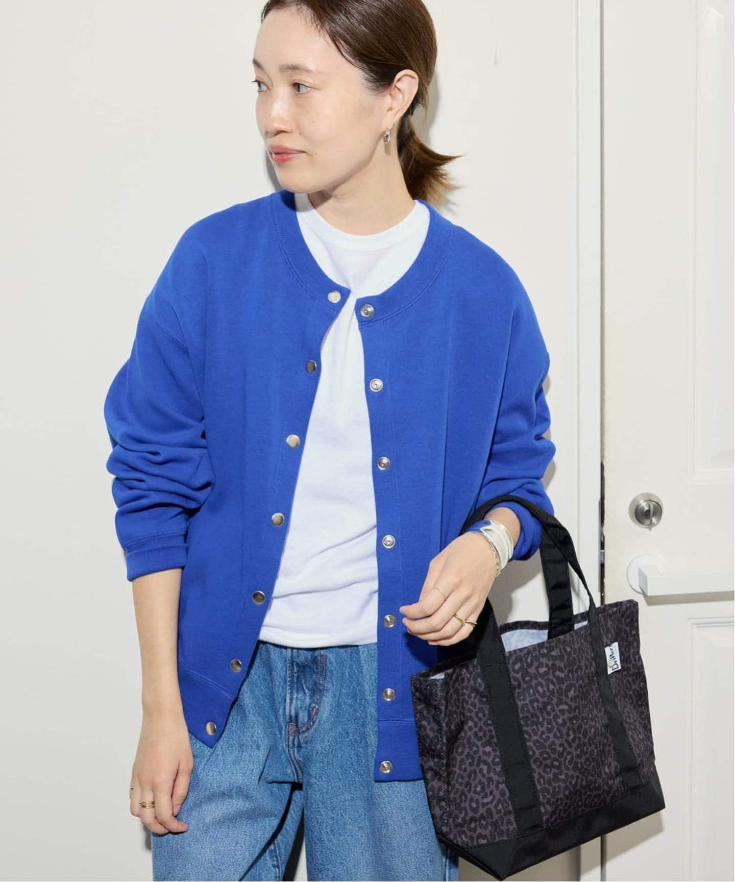 WEB限定/追加4予約》ダブルフェイスジャージースナップカーディガン