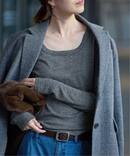 TCスラブワイドネックロンTEE