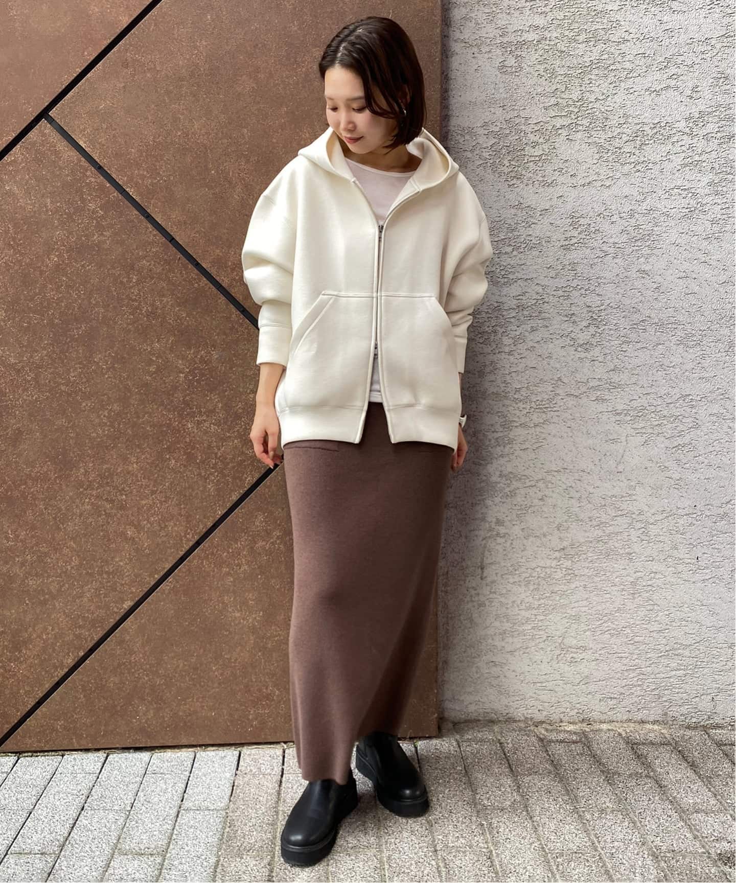 SLOBE IENA スローブイエナ　ボリュームジップアップフーディー　キャメル ボリュームジップアップフーディー（パーカー）｜SLOBE IENA