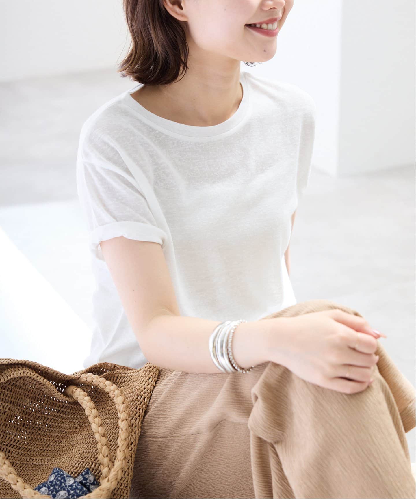 tシャツ 「追加2」スラブ5分袖TEE レディース 追加2》スラブ5分袖TEE（Tシャツ／カットソー）｜SLOBE IENA