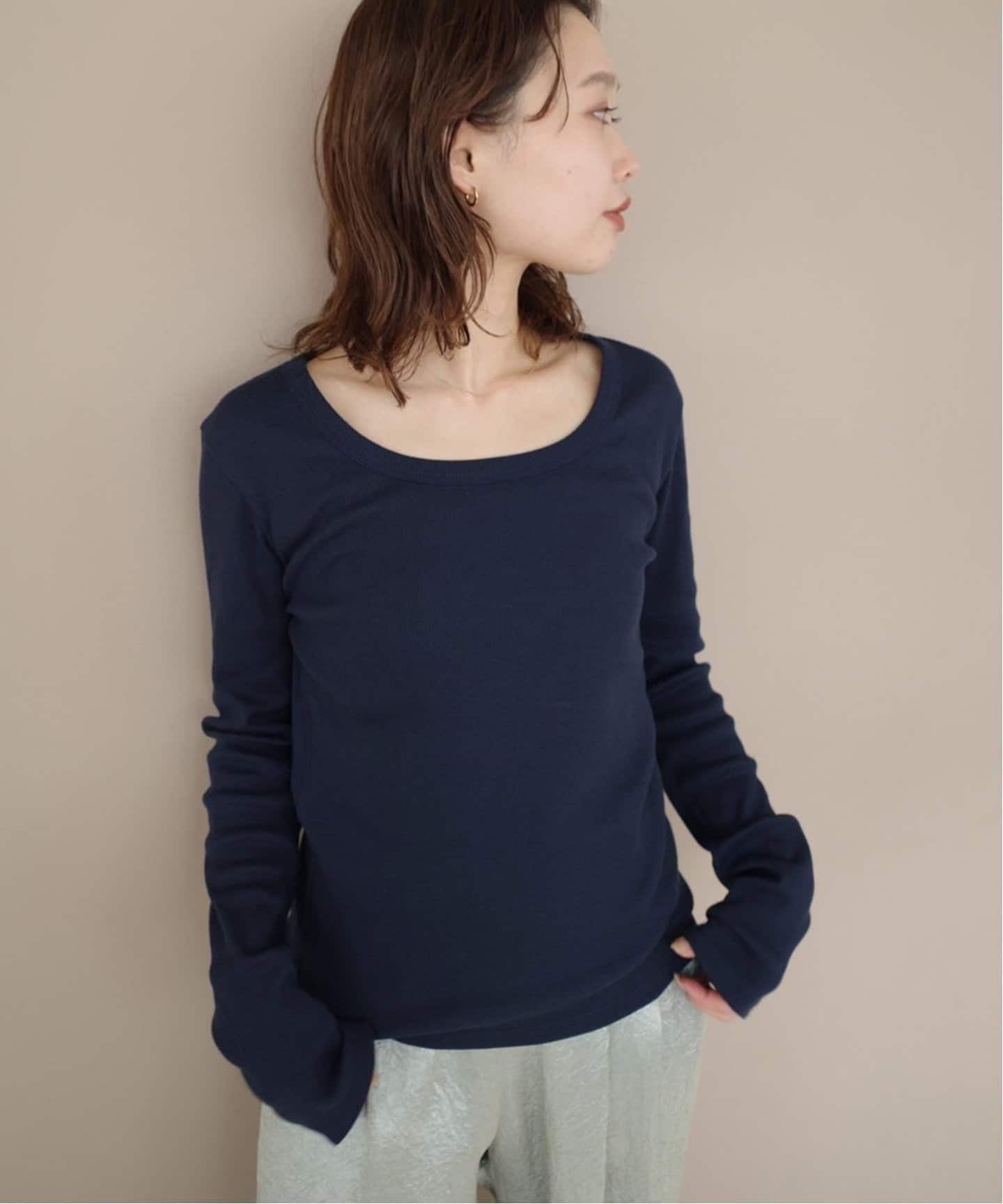 IENA SLOBE　ネイビー カットソー WEB・一部店舗限定カラー有り/追加2》SAWAHOCO パーフェクト