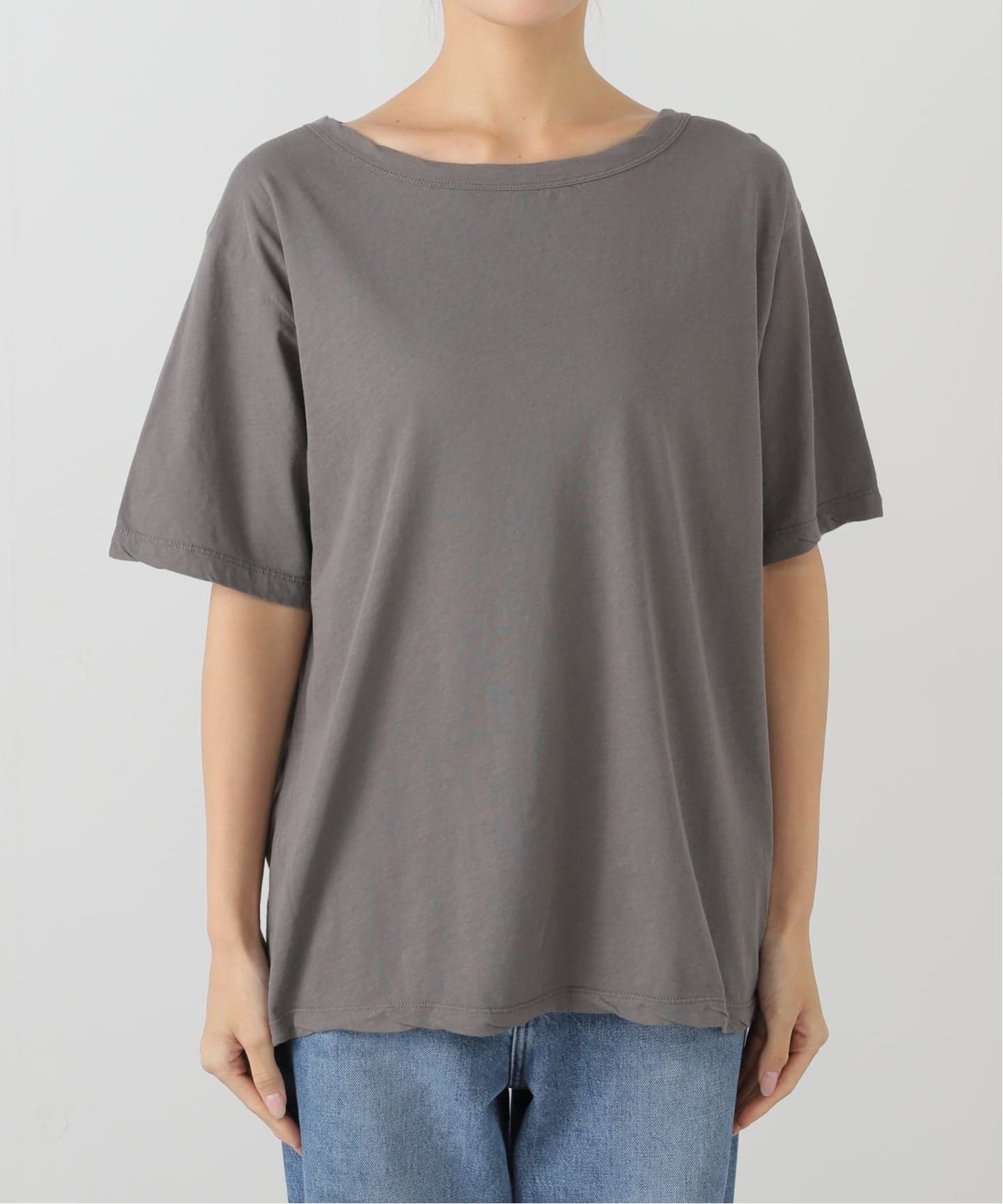 強撚天竺ボートネック Tシャツ（Tシャツ／カットソー）｜SLOBE IENA