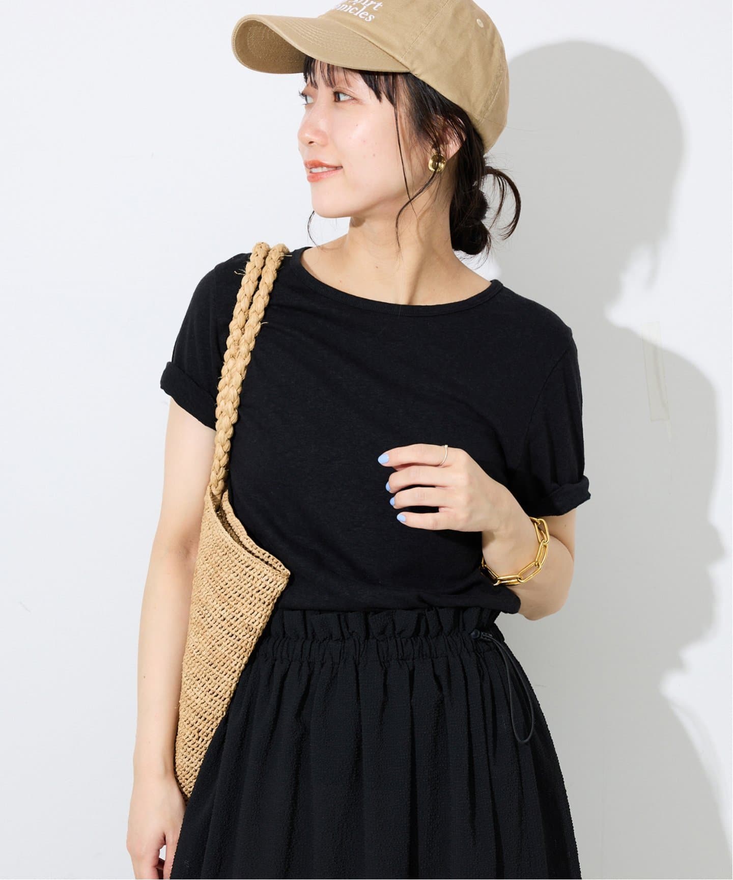 リネン混ジャージーコンパクトTEE（Tシャツ／カットソー）｜SLOBE IENA
