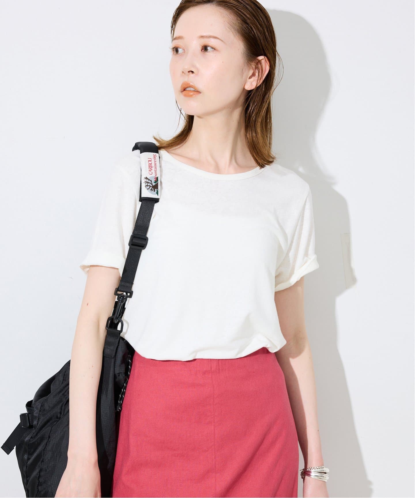 tシャツ リネン混ジャージーコンパクトTEE レディース リネン混ジャージーコンパクトTEE（Tシャツ／カットソー