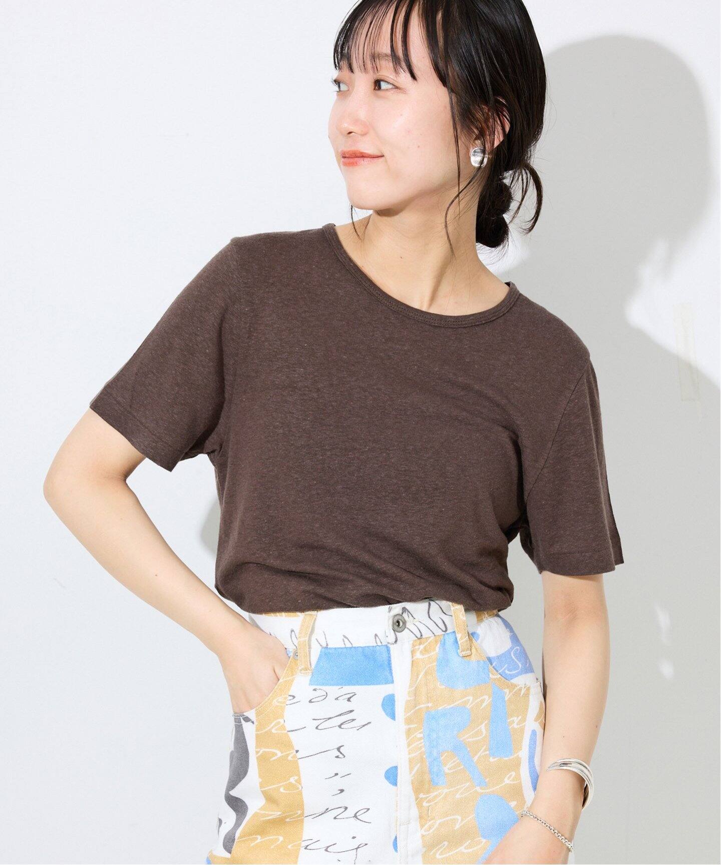 tシャツ リネン混ジャージーコンパクトTEE レディース リネン混ジャージーコンパクトTEE（Tシャツ／カットソー