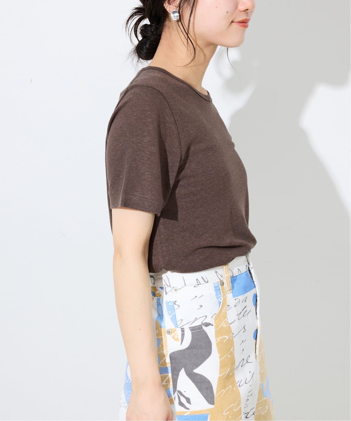 リネン混ジャージーコンパクトTEE（Tシャツ／カットソー）｜SLOBE IENA