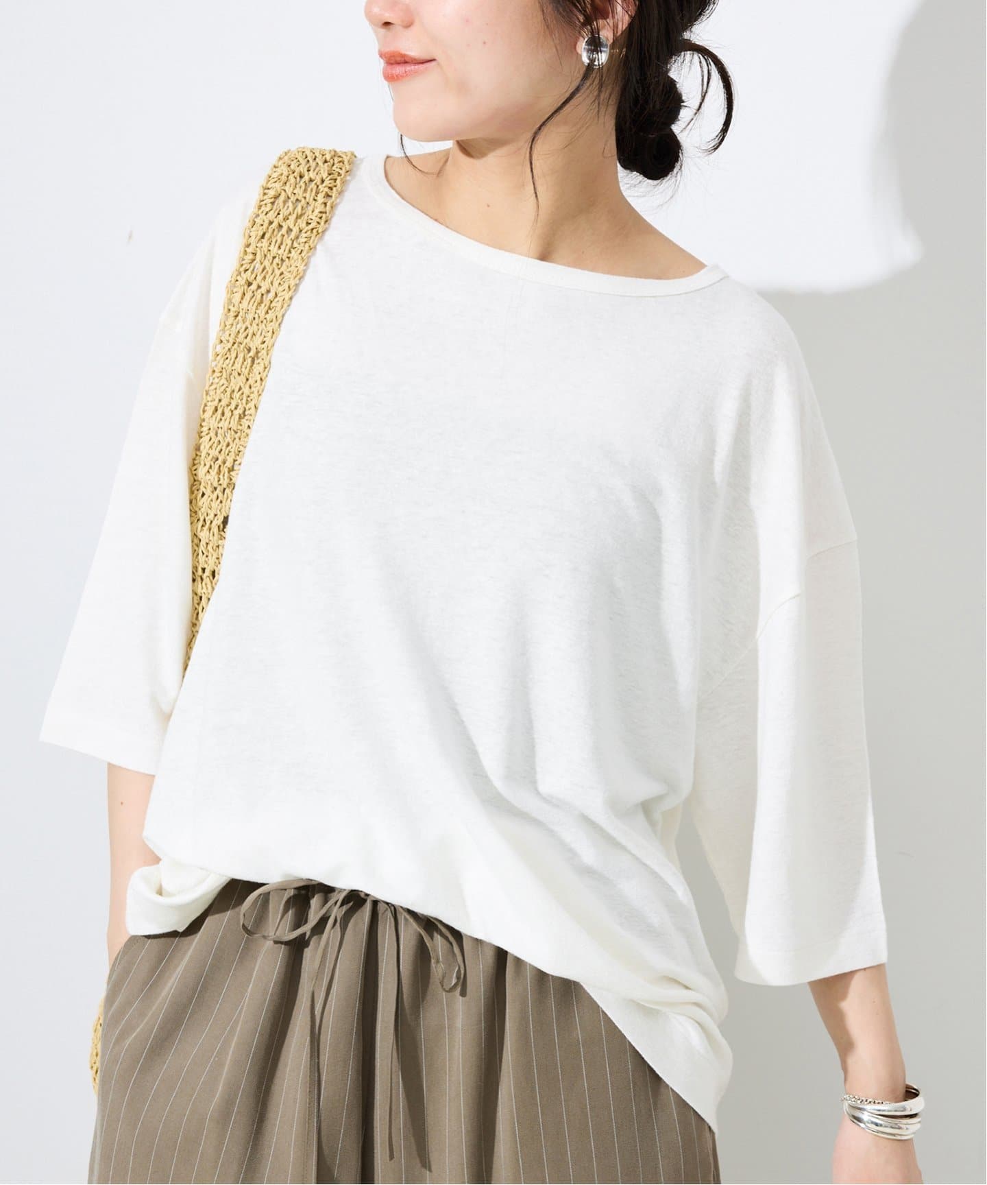 リネン混ジャージーBIG TEE（Tシャツ／カットソー）｜SLOBE IENA