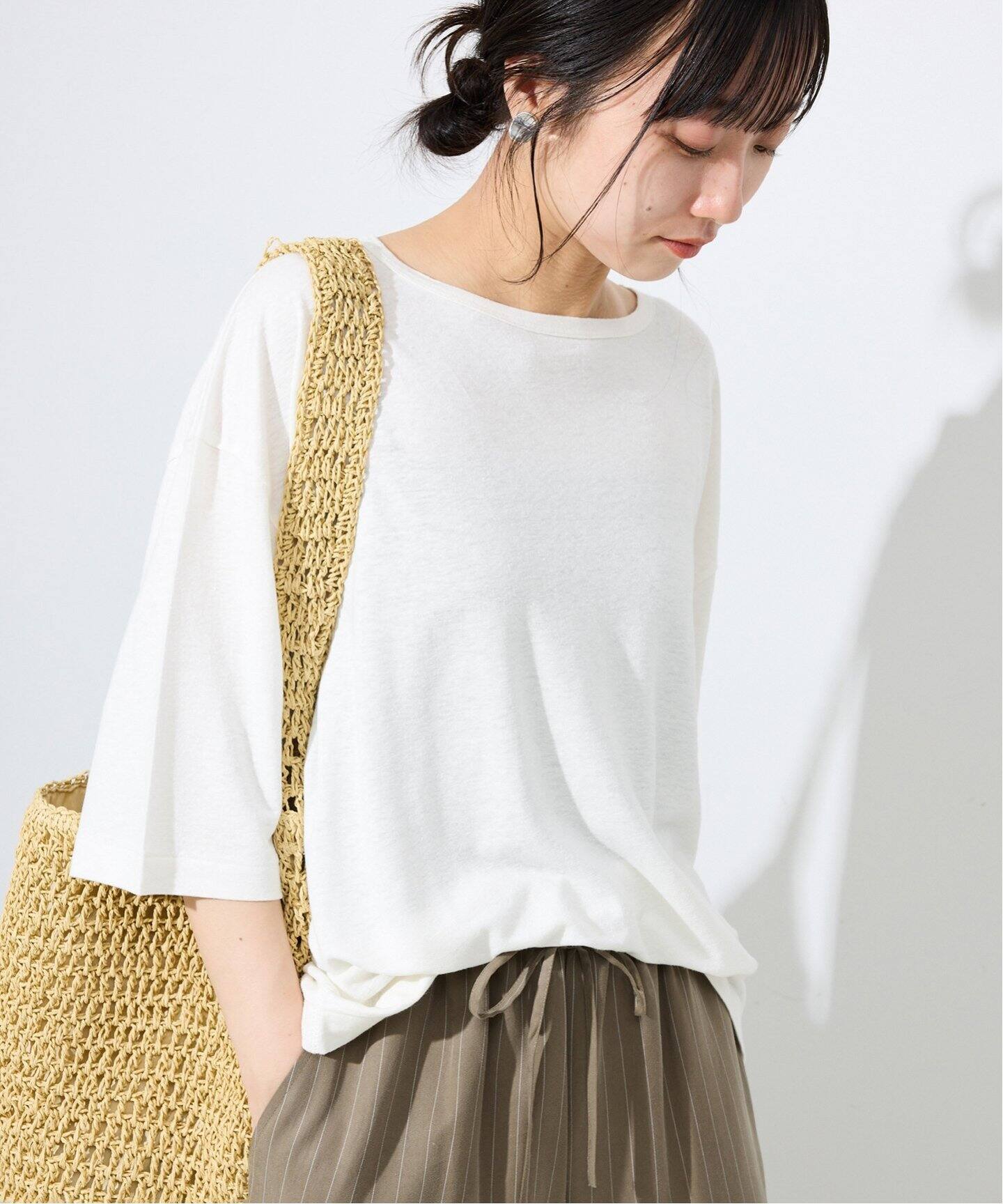リネン混ジャージーBIG TEE（Tシャツ／カットソー）｜SLOBE IENA