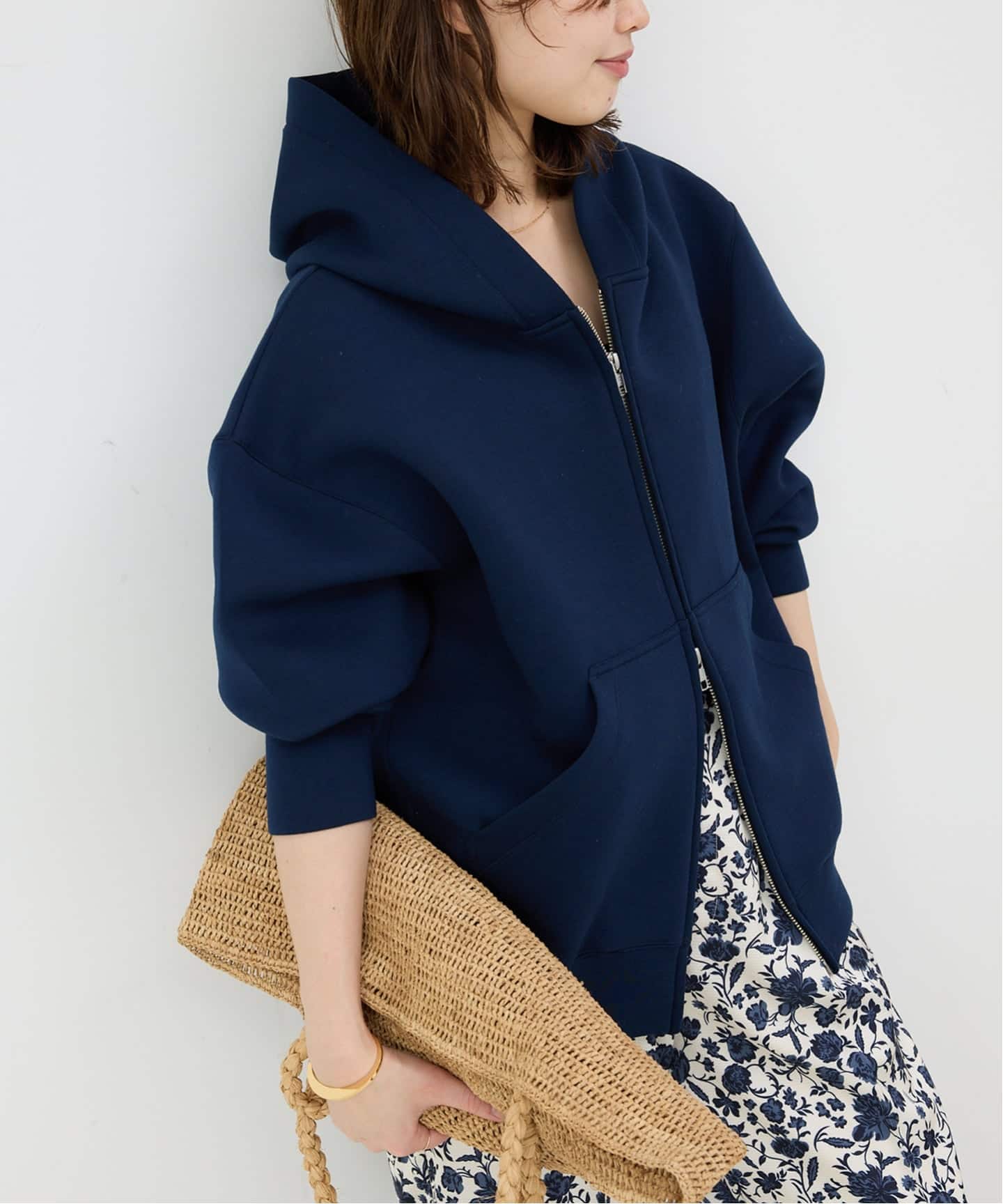 追加5》ボリュームジップアップフーディー（パーカー）｜SLOBE