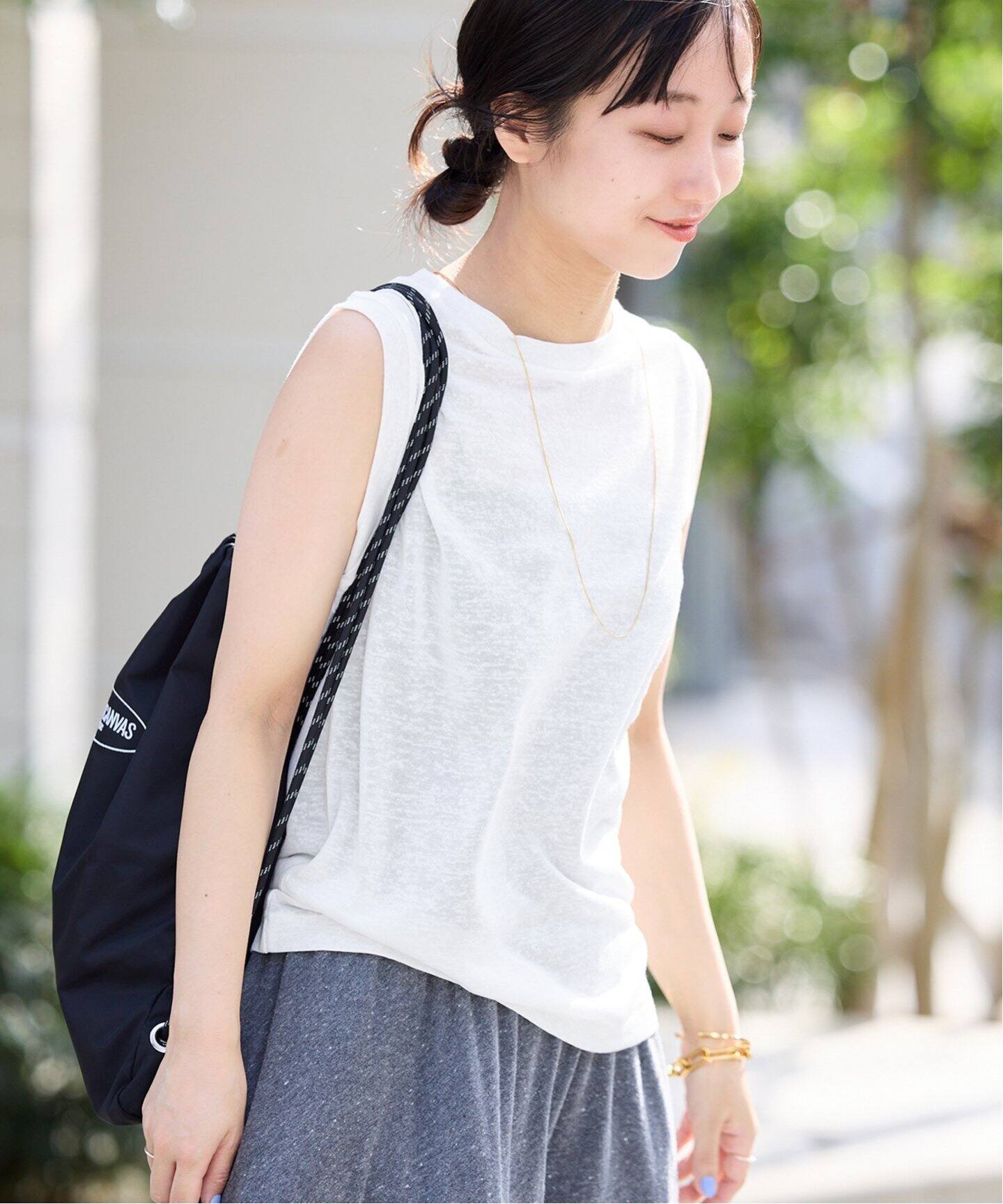 SLOBE IENA - IENA SLOBE ノースリーブ 追加》スラブ天竺ノースリーブTEE（Tシャツ／カットソー
