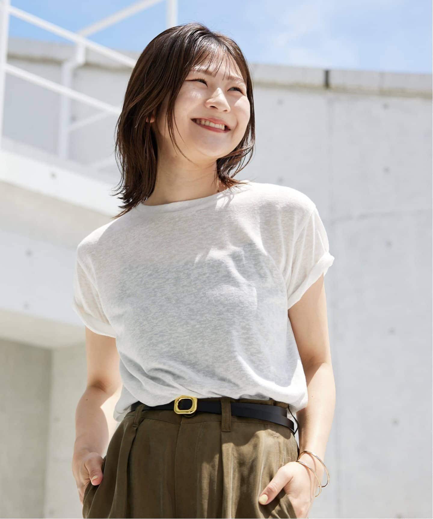 追加》スラブ5分袖TEE（Tシャツ／カットソー）｜SLOBE IENA