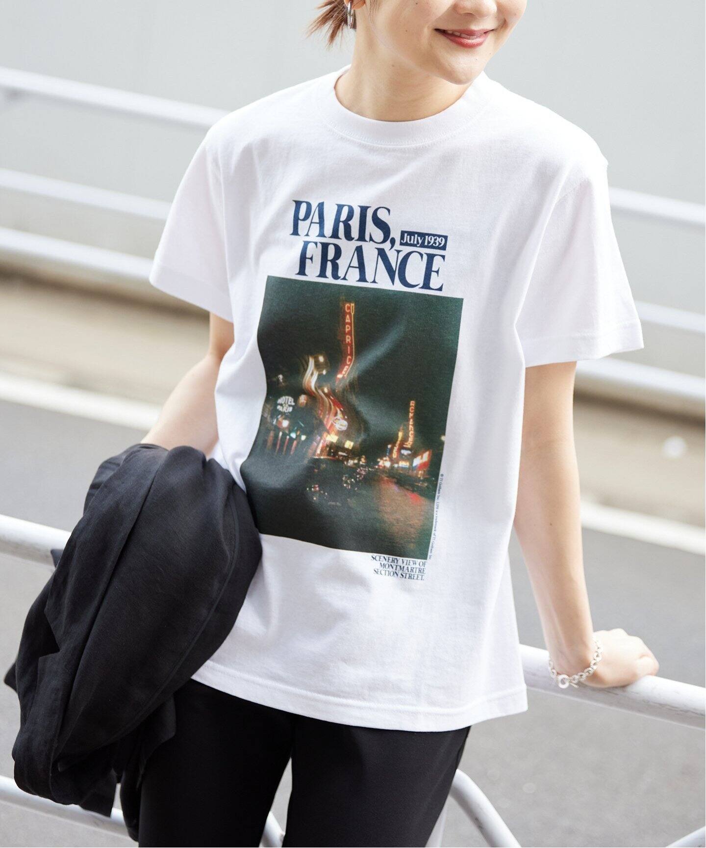 【専用】イエナ paris photo Tシャツ ホワイトC 追加》PARIS NIGHT フォトTEE（Tシャツ／カットソー）｜SLOBE IENA